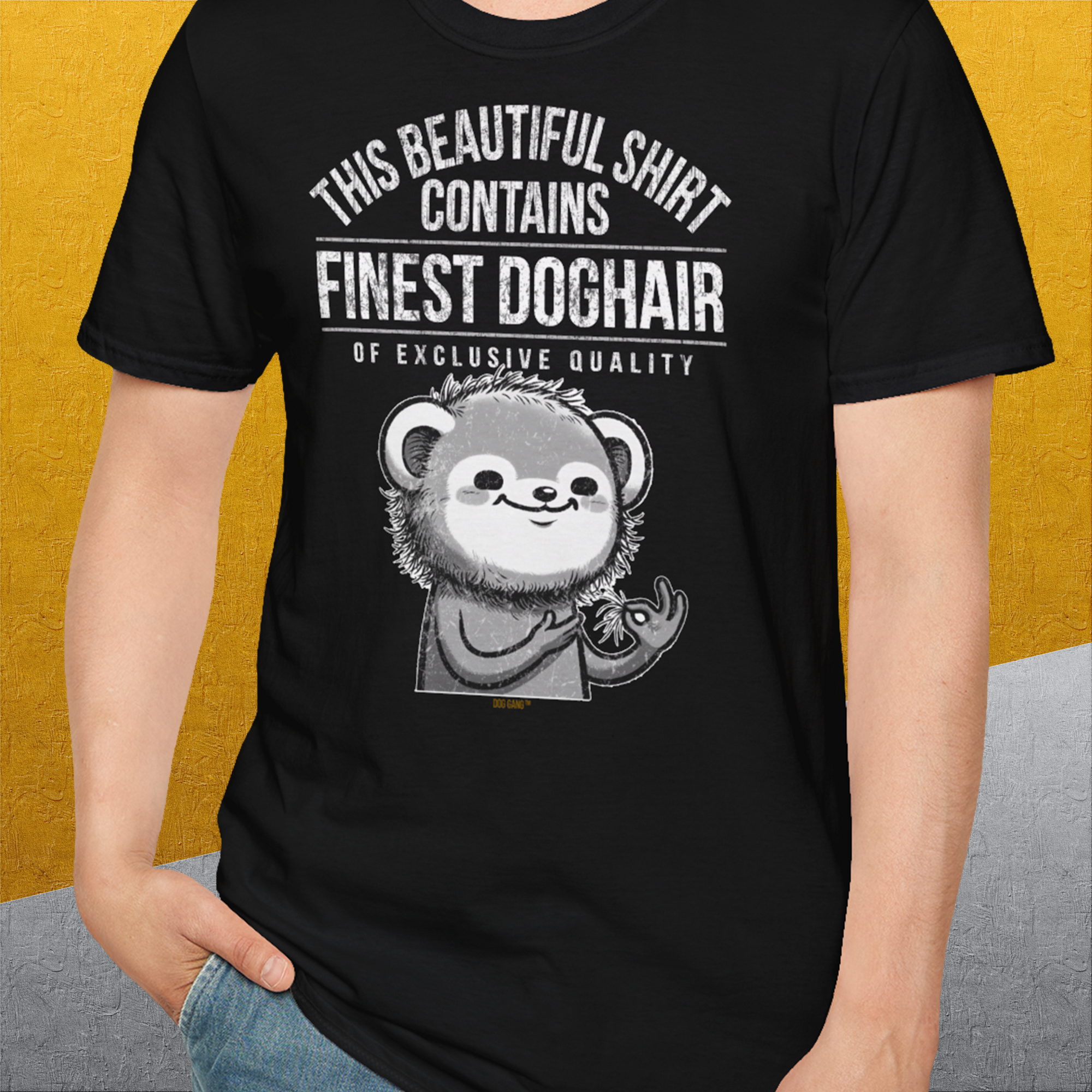 This Beautiful Shirt Contains Finest Dog Hair Of Exclusive Quality, Volume 2, Unisex T-Shirt-bequemes Softstyle - Tshirt. Lustiger Spruch mit Hund. Für Hundefreunde, in- und outdoor. Design by Dog Gang