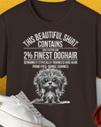 Das „This Beautiful Shirt Contains Finest Dog Hair, Volume 3, Unisex T-Shirt“ ist ein weiches, braunes T-Shirt mit einer niedlichen Hundeillustration und einem lustigen Text über 2 % Hundehaar. Es besteht aus 100 % Baumwolle, ist ideal für bequeme Tierliebhaber und verleiht jeder Garderobe eine pfotenperfekte Note!.