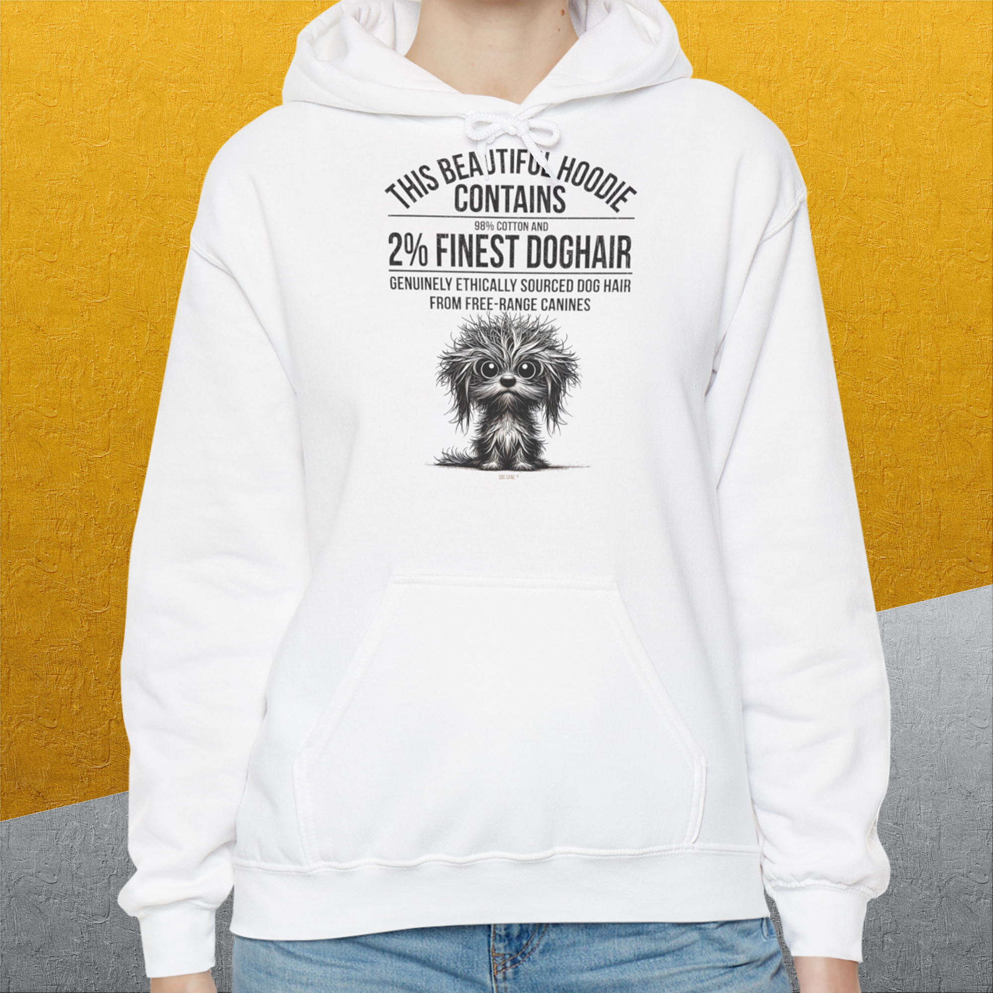 This Beautiful Hoodie Contains Finest Dog Hair, Volume 3, Unisex Hoodie-lustiger Spruch auf bequemen Shirt für Hundeliebhaber, Design by Dog Gang