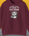 This Beautiful Hoodie Contains Finest Dog Hair Of Exclusive Quality, Volume 1, Unisex Hoodie-Maroon-humorvolles Hundeshirt, lustiger Spruch mit Hund, Design by Dog Gang