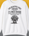This Beautiful Shirt Contains Finest Dog Hair, Volume 3, Unisex Sweatshirt-White-für in- und outdoor, lustiger Spruch für Hundeliebhaber, Design by Dog Gang