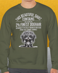 This Beautiful Shirt Contains Finest Dog Hair, Volume 3, Unisex Sweatshirt-Sweatshirt für Hundeliebhaber, lustiger Spruch mit Hund, Design by Dog Gang