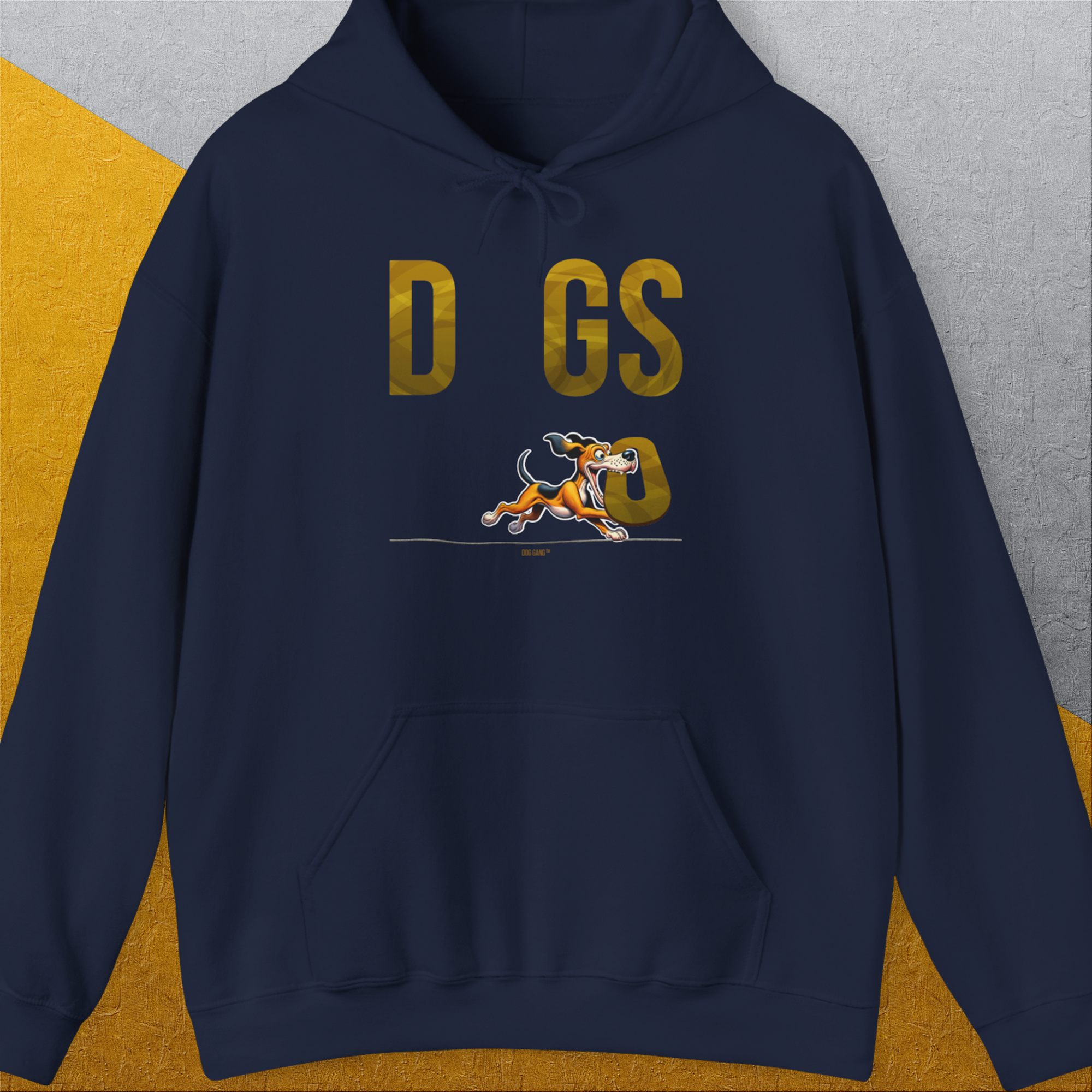 DOGS Series (D-GS), Volume 1, Unisex Hoodie-Navy, Design by Dog Gang