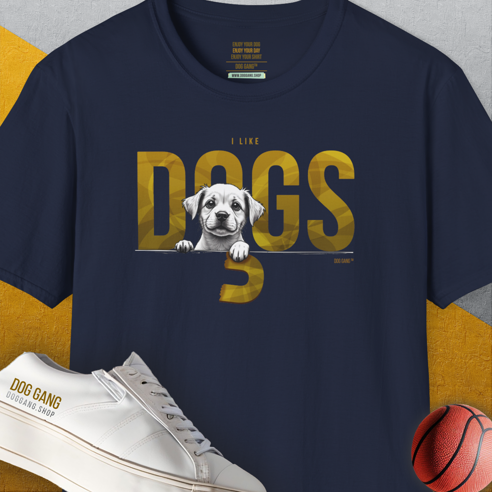 DOGS Series (D-GS), Volume 3, Unisex T-Shirt-Navy, Design by Dog Gang