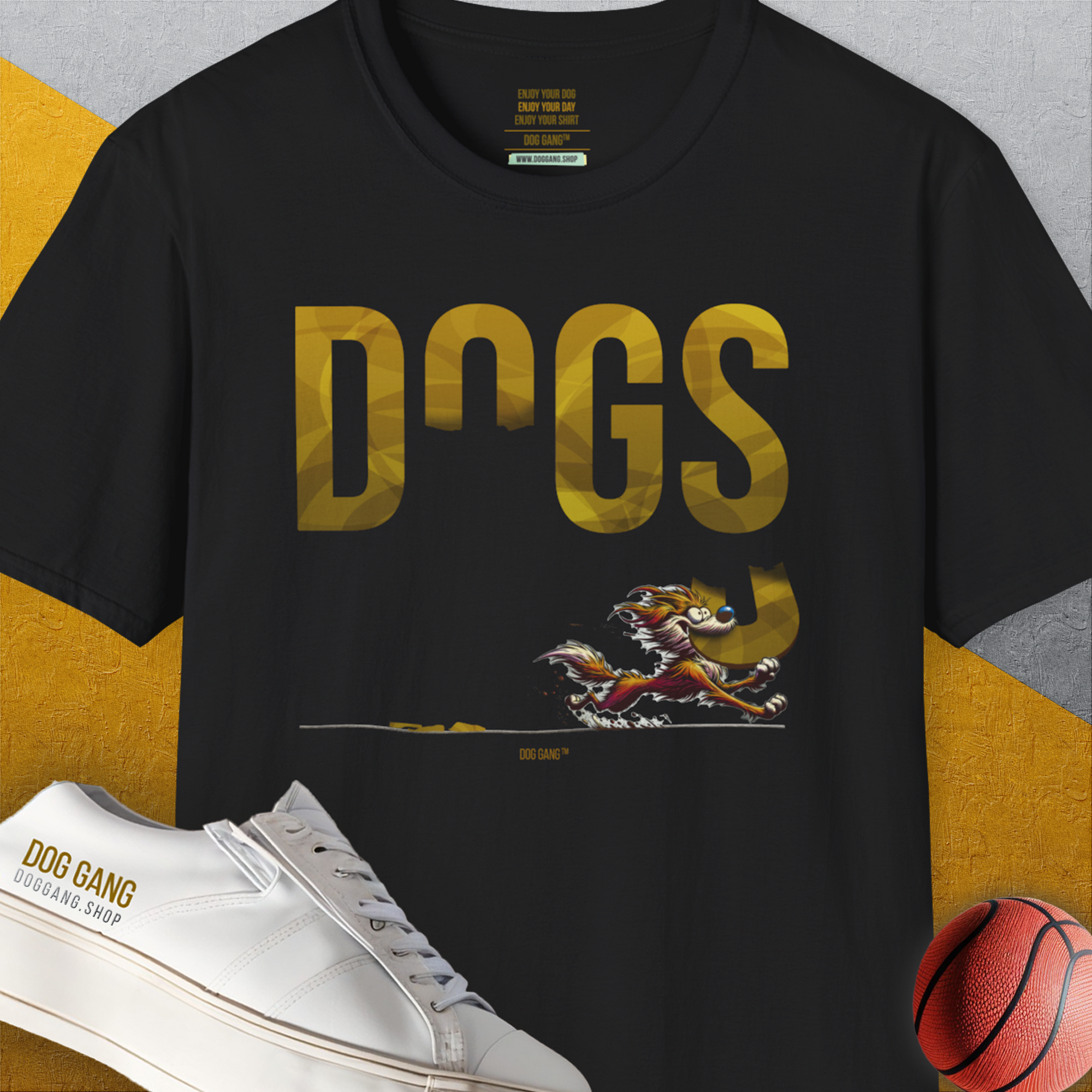 DOGS Series (D-GS), Volume 4, Unisex T-Shirt-Black, Design by Dog Gang