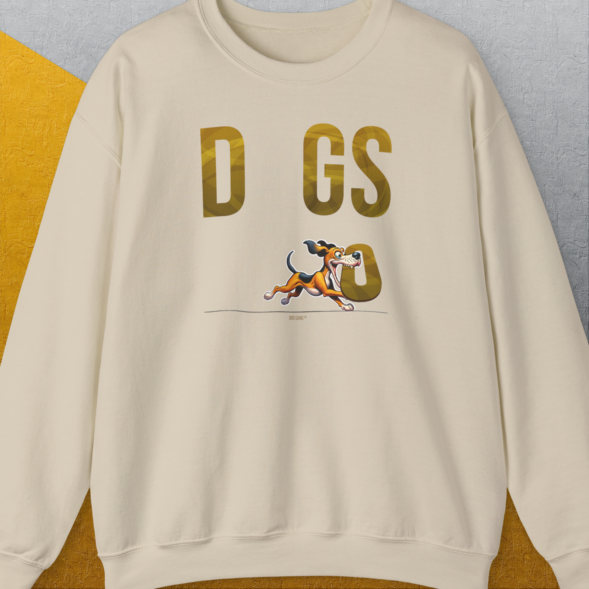 Hoodie with a funny dog ​​stealing the letter "o" from the word "Dogs" from the DOGS series (D-GS), volume 1. Perfect gift for dog lovers. Designed by Dog Gang.