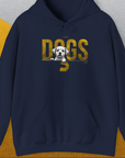 This puppy print tee features a cute dog design with the bold gold text I Like Dogs, perfect for any dog lover. Designed by Dog Gang.