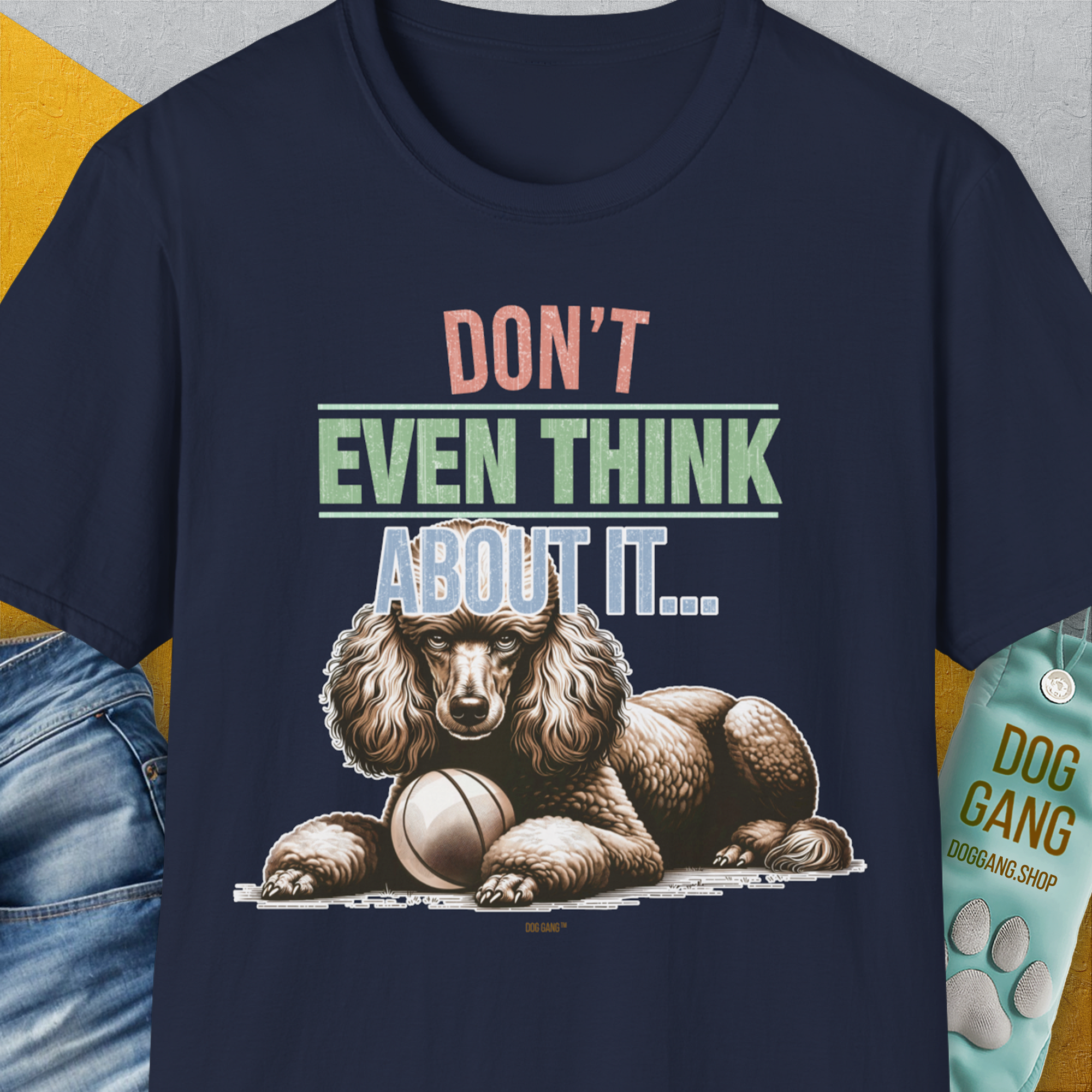 Don't Even Think About It..., Volume 1, Unisex T-Shirt-Navy, Design by Dog Gang