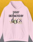 Easily Distracted By Dogs Series, Volume 1, Unisex Hoodie-Light Pink, Design by Dog Gang