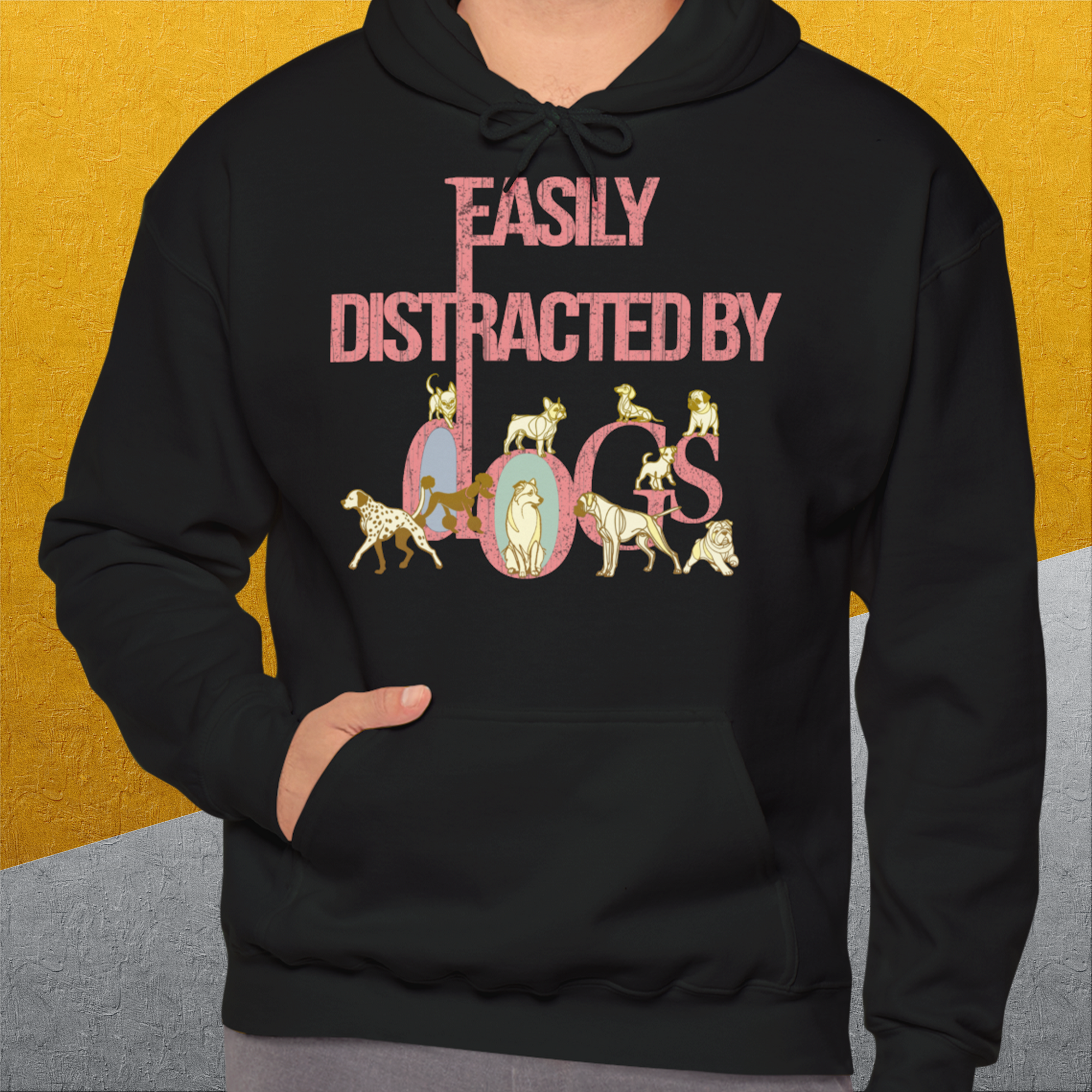 Easily Distracted By Dogs Series, Volume 2, Unisex Hoodie-, a cool and stylish design with a funny saying from Dog Gang