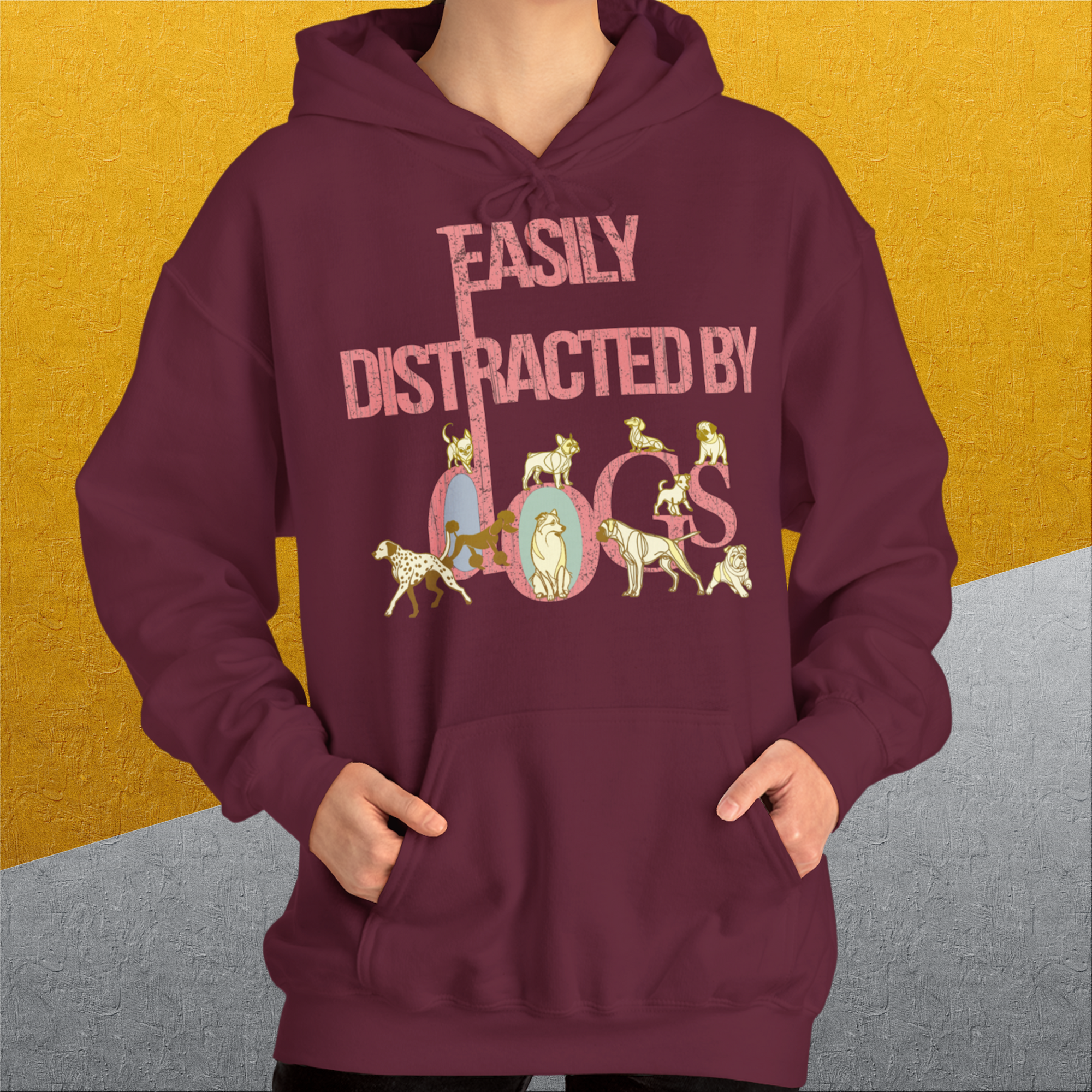 Easily Distracted By Dogs Series, Volume 2, Unisex Hoodie-, a fun and stylish design for dog lovers from Dog Gang