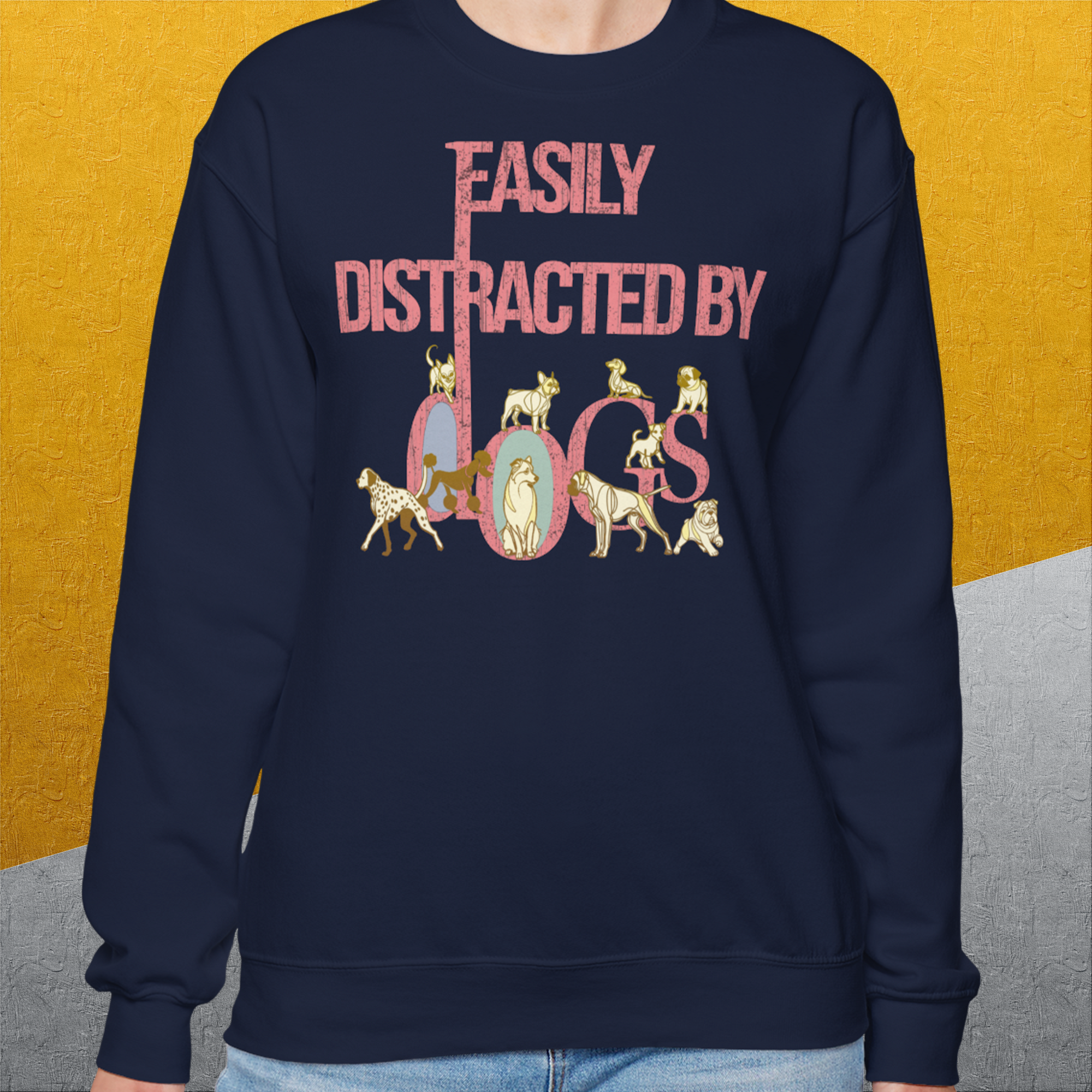 Easily Distracted By Dogs Series, Volume 2, Unisex Sweatshirt-, a fun and stylish sweatshirt design for dog lovers from Dog Gang