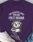 This Beautiful Shirt Contains Finest Dog Hair Of Exclusive Quality, Volume 1, Women's T-Shirt-Purple, a cool and stylish design with a funny saying from Dog Gang