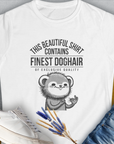 This Beautiful Shirt Contains Finest Dog Hair Of Exclusive Quality, Volume 2, Women's T-Shirt-White. For dog lovers and dog owners. Design by Dog Gang
