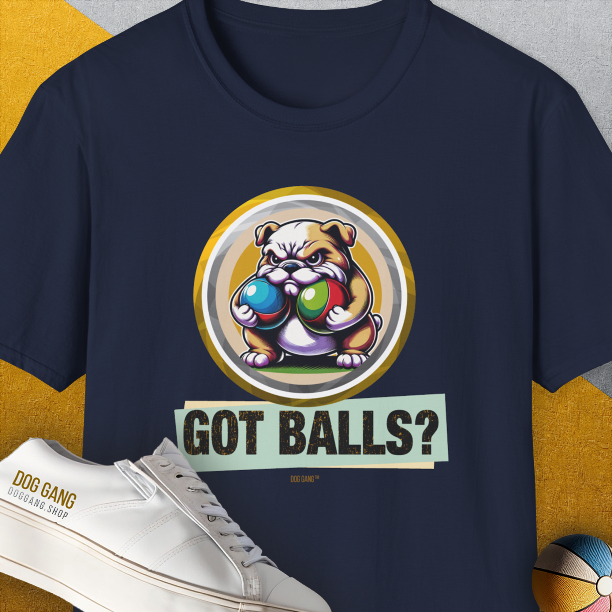 Got Balls? Volume 2, Unisex T-Shirt-Navy, a cool and stylish design with a funny saying from Dog Gang