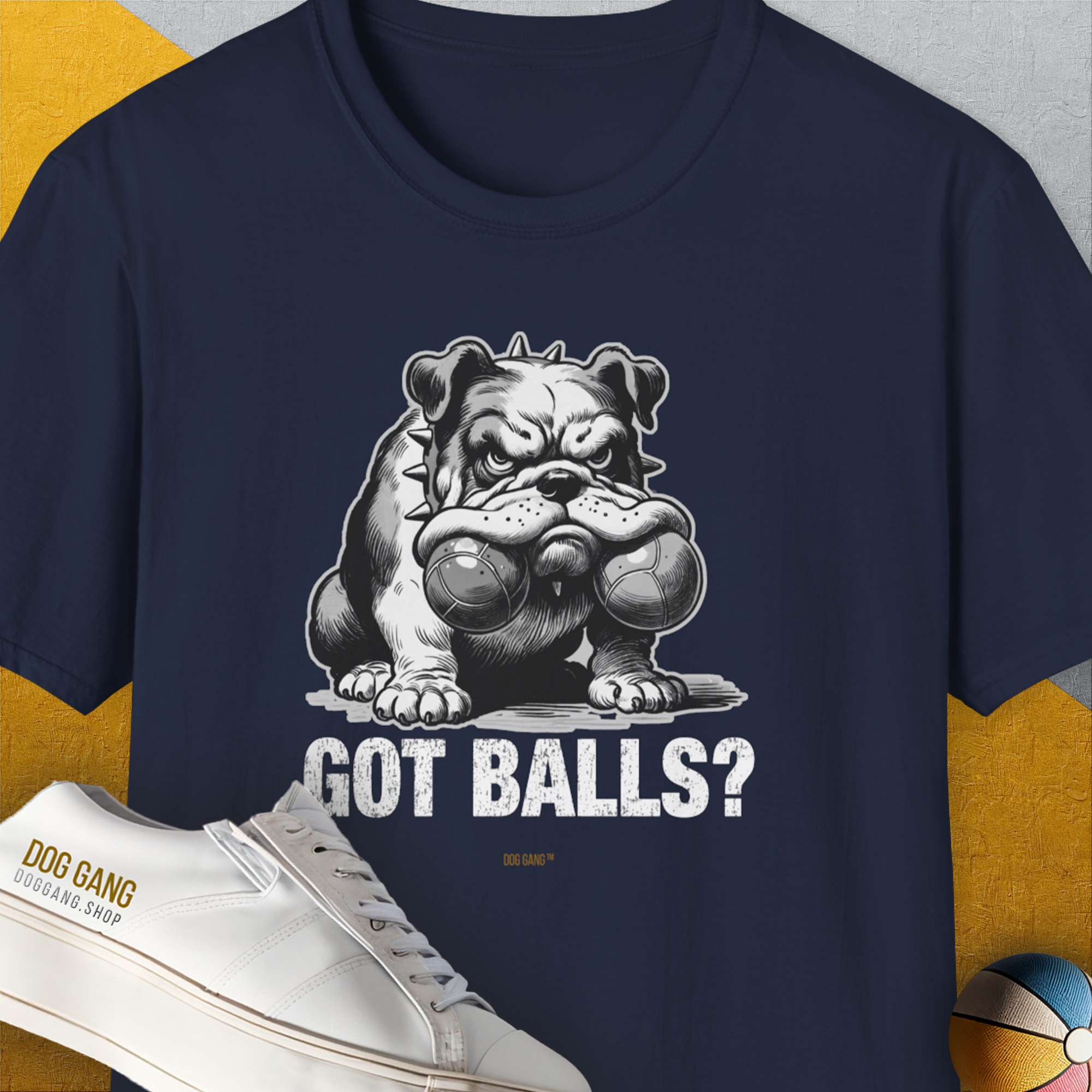 Got Balls? Volume 3, Unisex T-Shirt-Navy, a cool and stylish design with a funny saying from Dog Gang