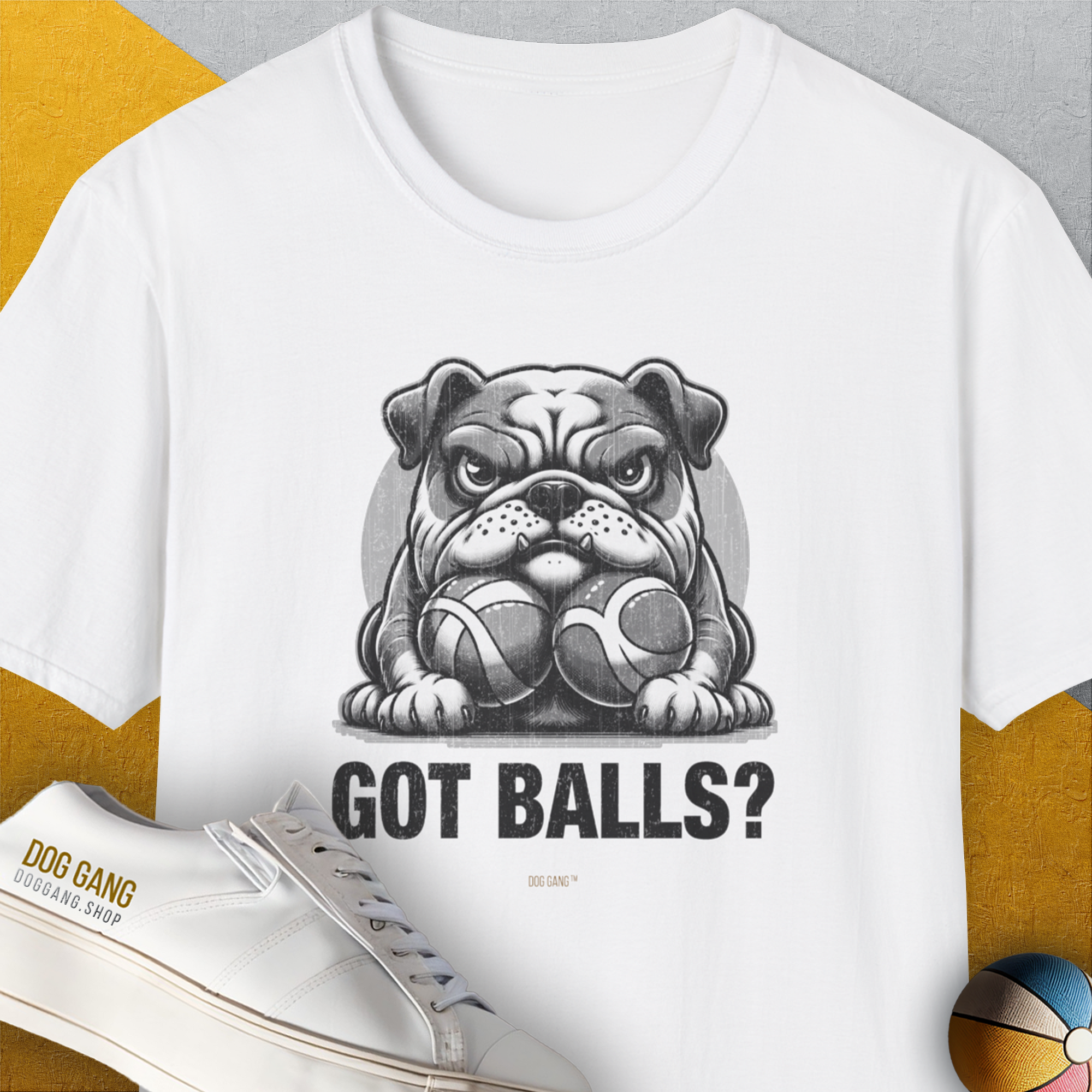 Got Balls? Volume 4, Unisex T-Shirt-White, a cool and stylish design with a funny saying from Dog Gang