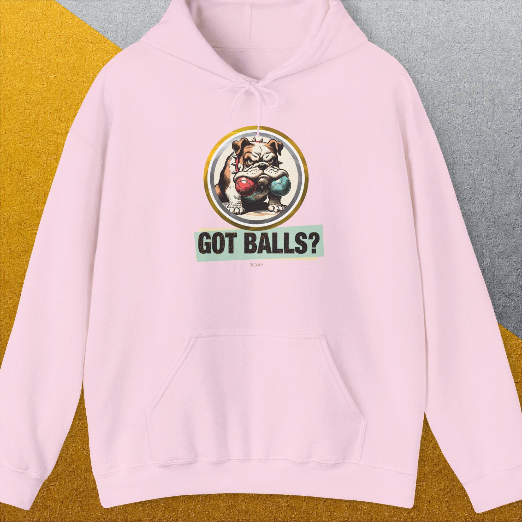 Got Balls? Volume 1, Unisex Hoodie-Light Pink, Design by Dog Gang