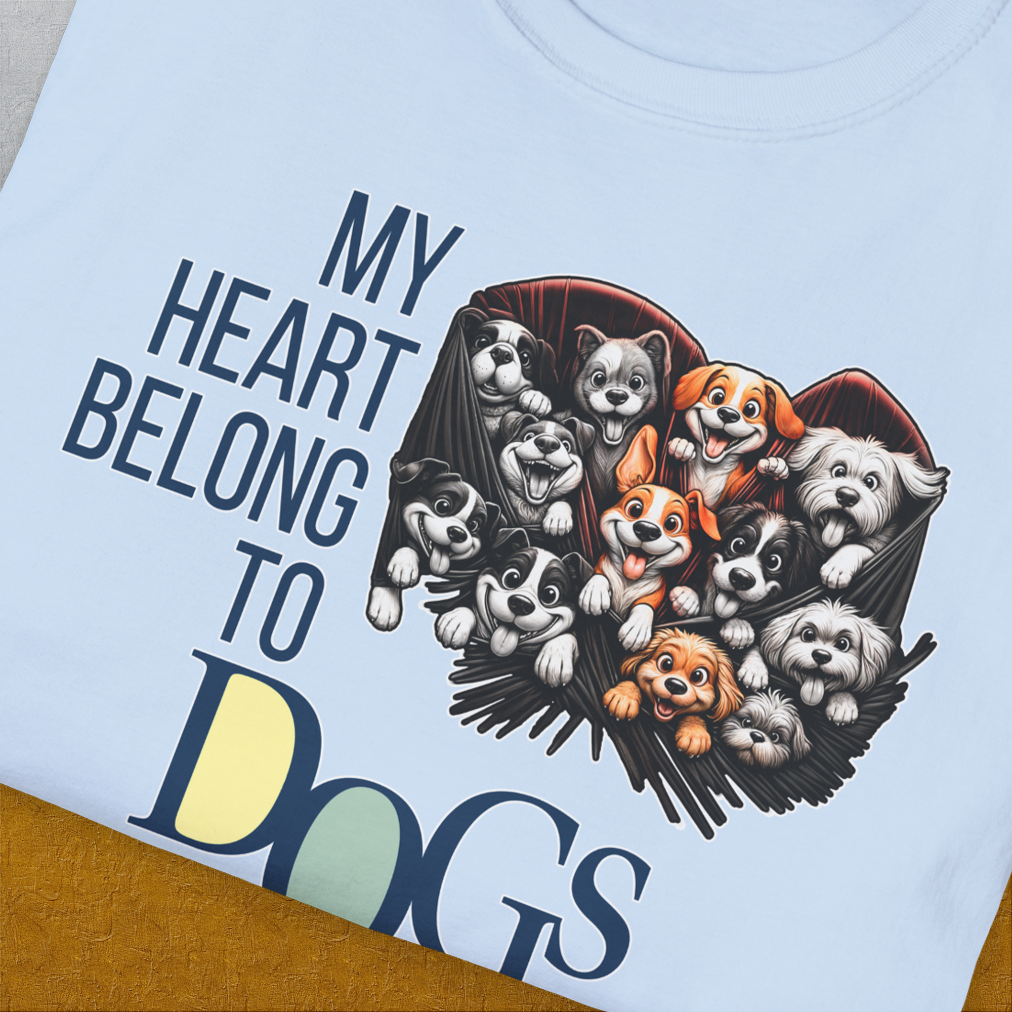 My Heart Belong To Dogs, Volume 1, Unisex T-Shirt-. A dog-themed Design from Dog Gang