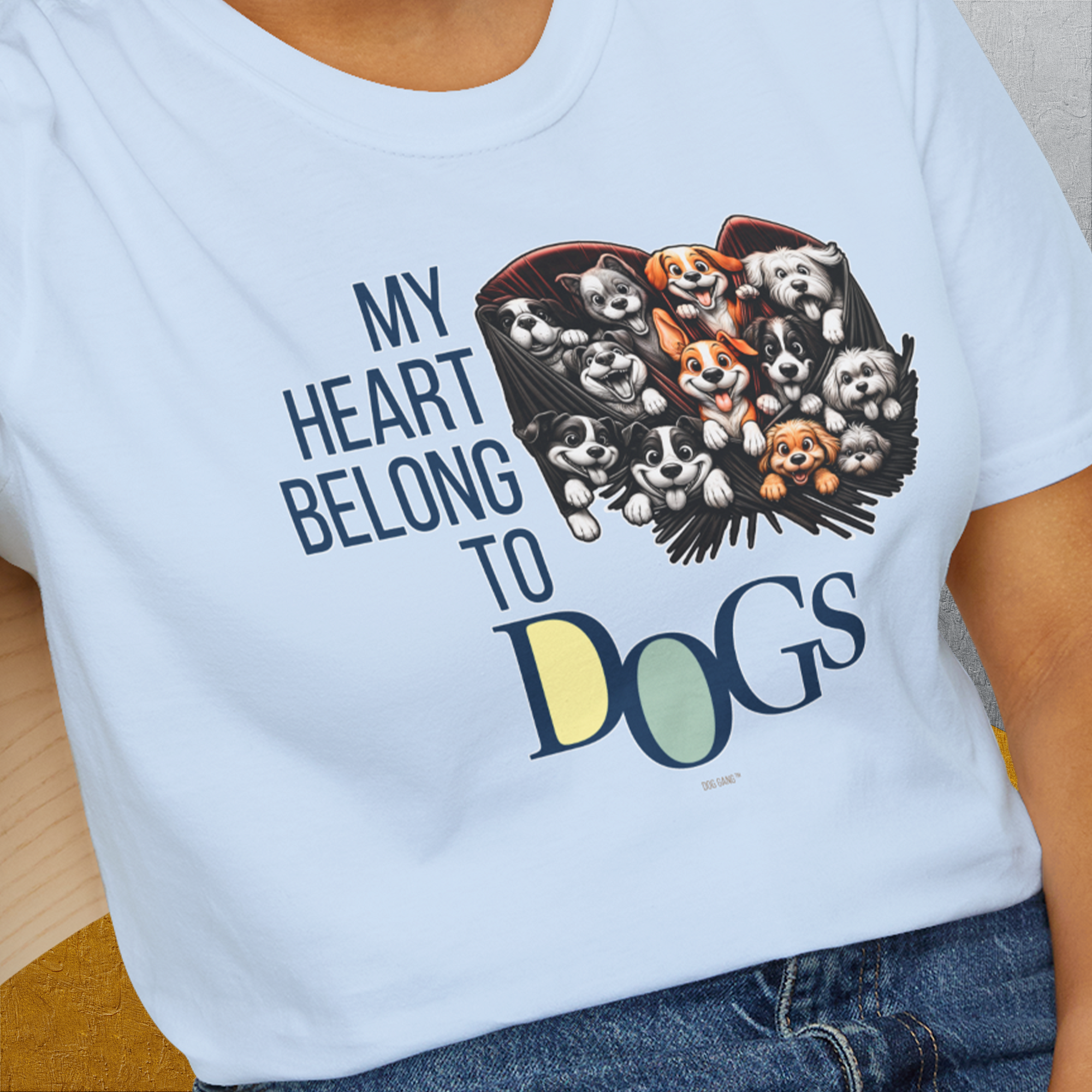 My Heart Belong To Dogs, Volume 1, Unisex T-Shirt-, a fun and stylish design for dog lovers from Dog Gang