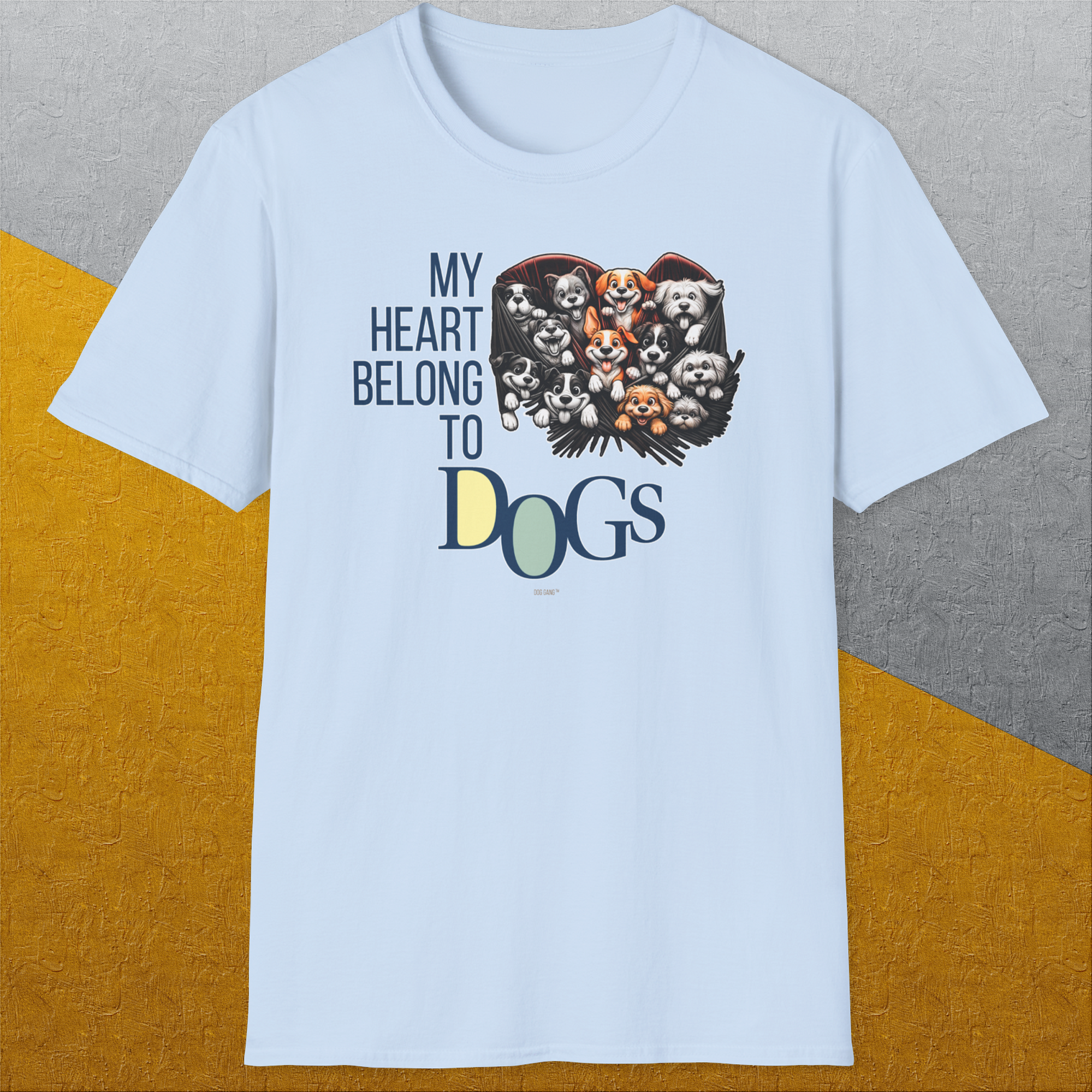 My Heart Belong To Dogs, Volume 1, Unisex T-Shirt-, a cool and stylish design with a funny saying from Dog Gang