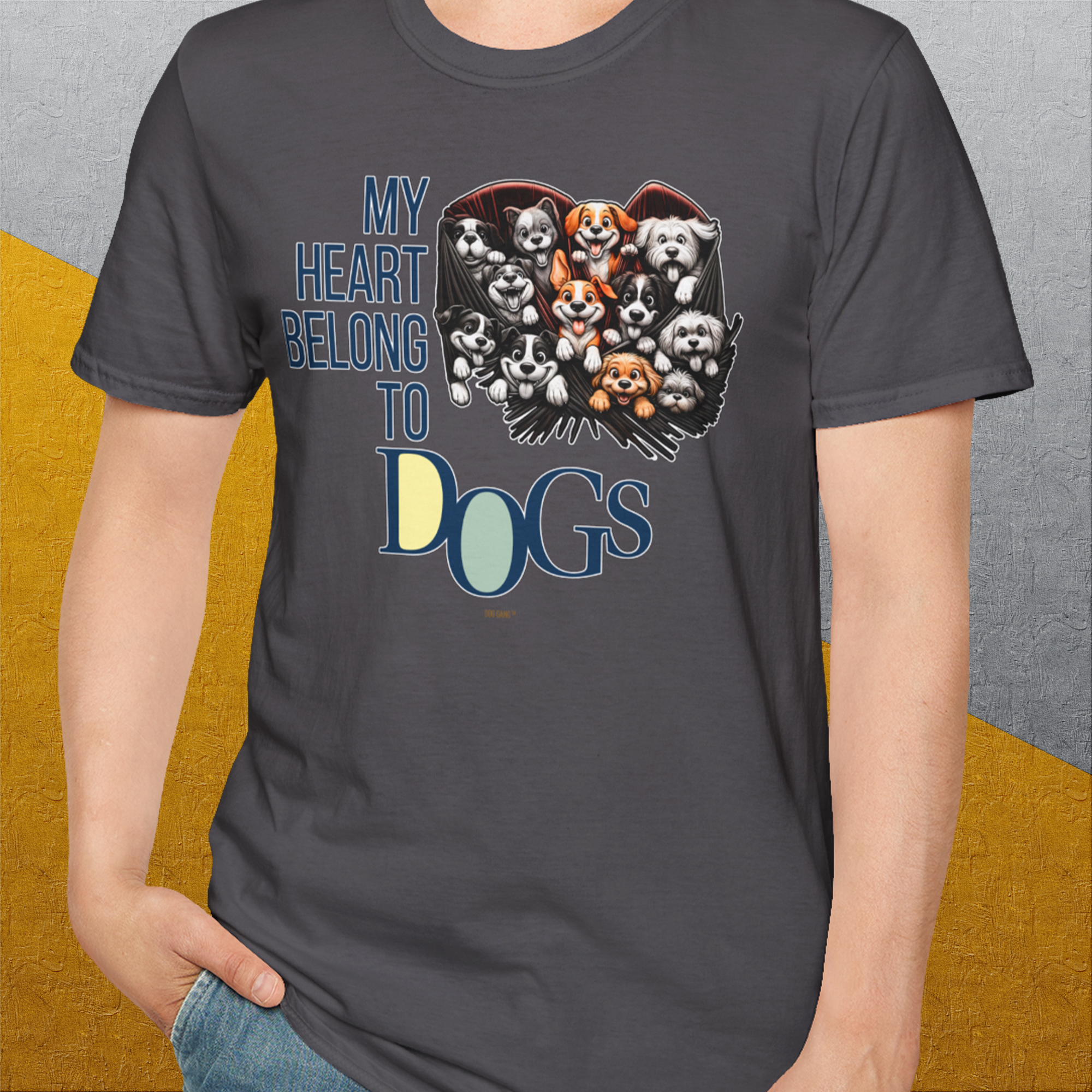 My Heart Belong To Dogs, Volume 1, Unisex T-Shirt-, Design by Dog Gang