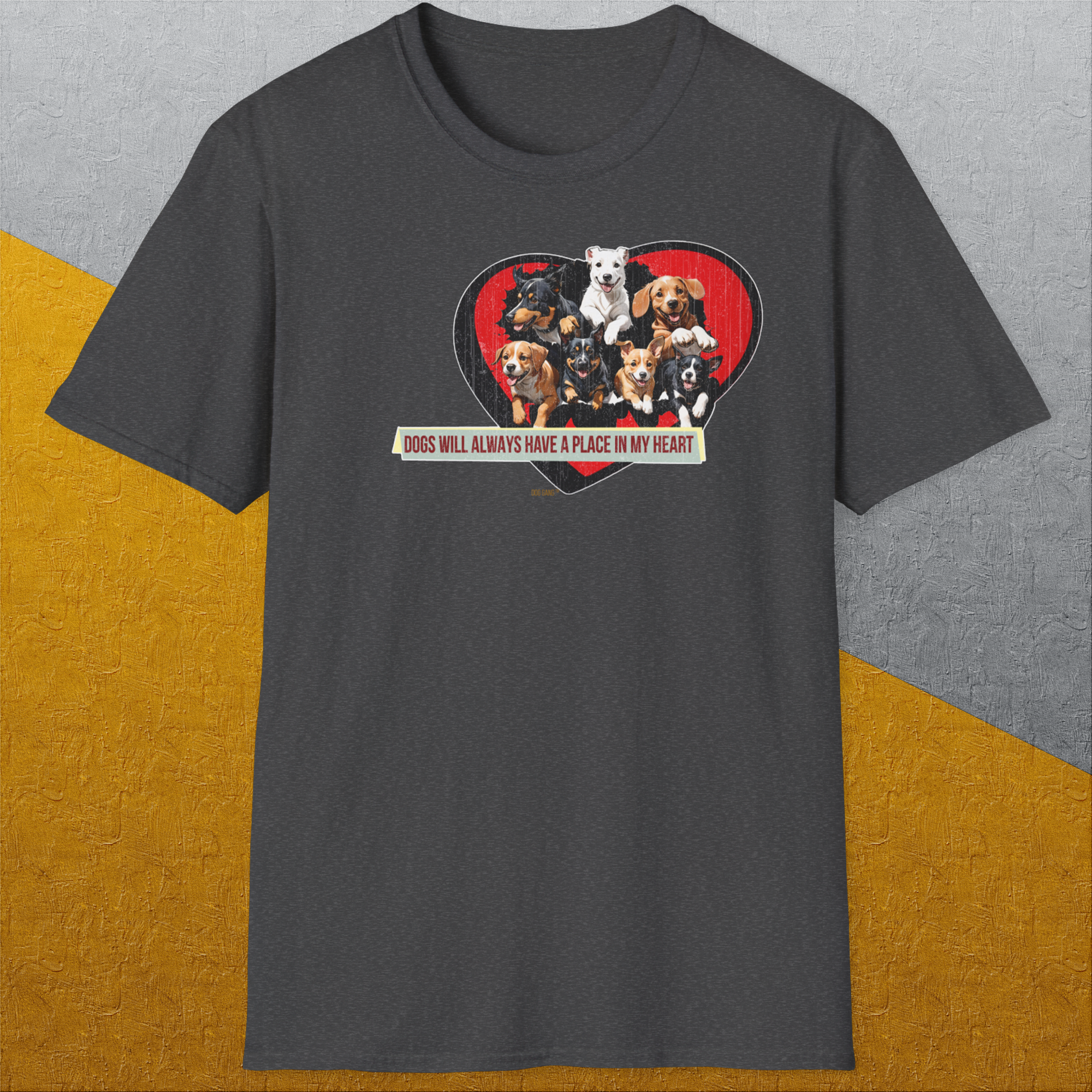 My Heart Belong To Dogs (dogs will always have a place in my heart), Volume 2, Unisex T-Shirt-, a cool and stylish design with a funny saying from Dog Gang