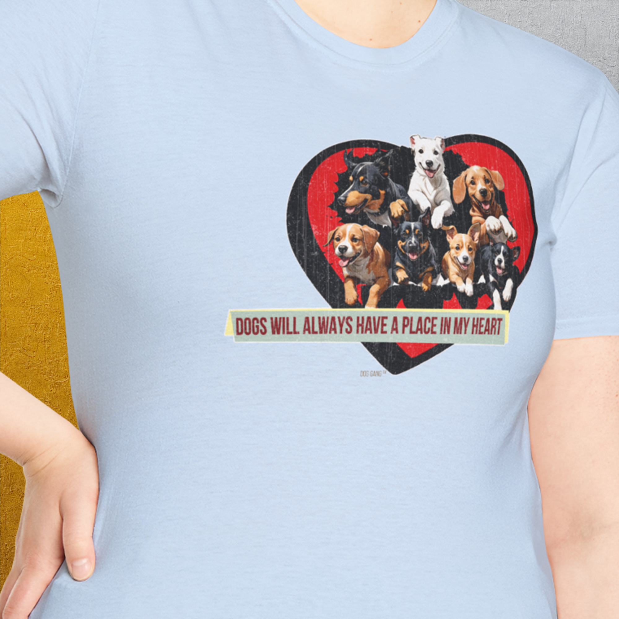 My Heart Belong To Dogs (dogs will always have a place in my heart), Volume 2, Unisex T-Shirt-, Design by Dog Gang