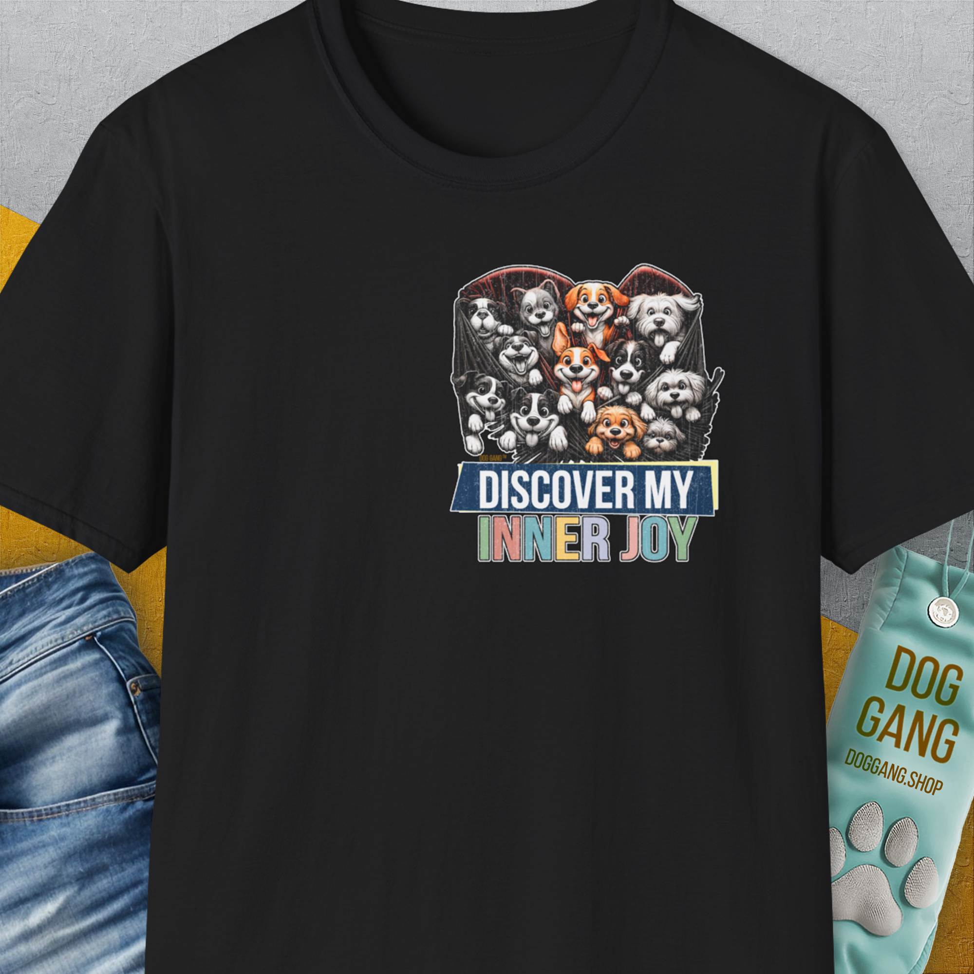 My Heart Belong To Dogs (discover my inner joy), Volume 3, Unisex T-Shirt-Black, Design by Dog Gang