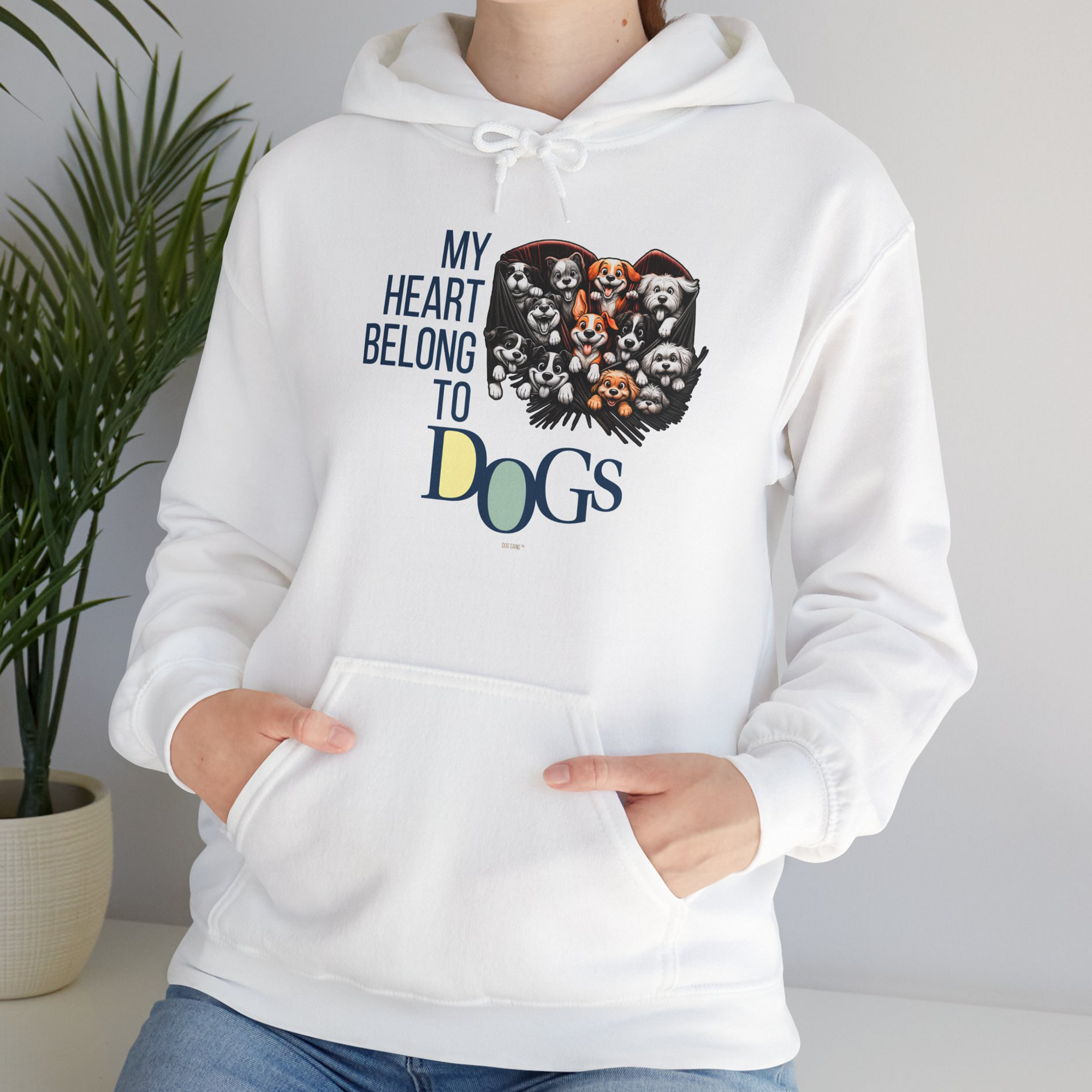 My Heart Belong To Dogs, Volume 1, Unisex Hoodie-. A perfect gift for dog lovers and dog owners. Design by Dog Gang