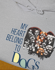 My Heart Belong To Dogs, Volume 1, Unisex Hoodie-. A dog-themed Design from Dog Gang