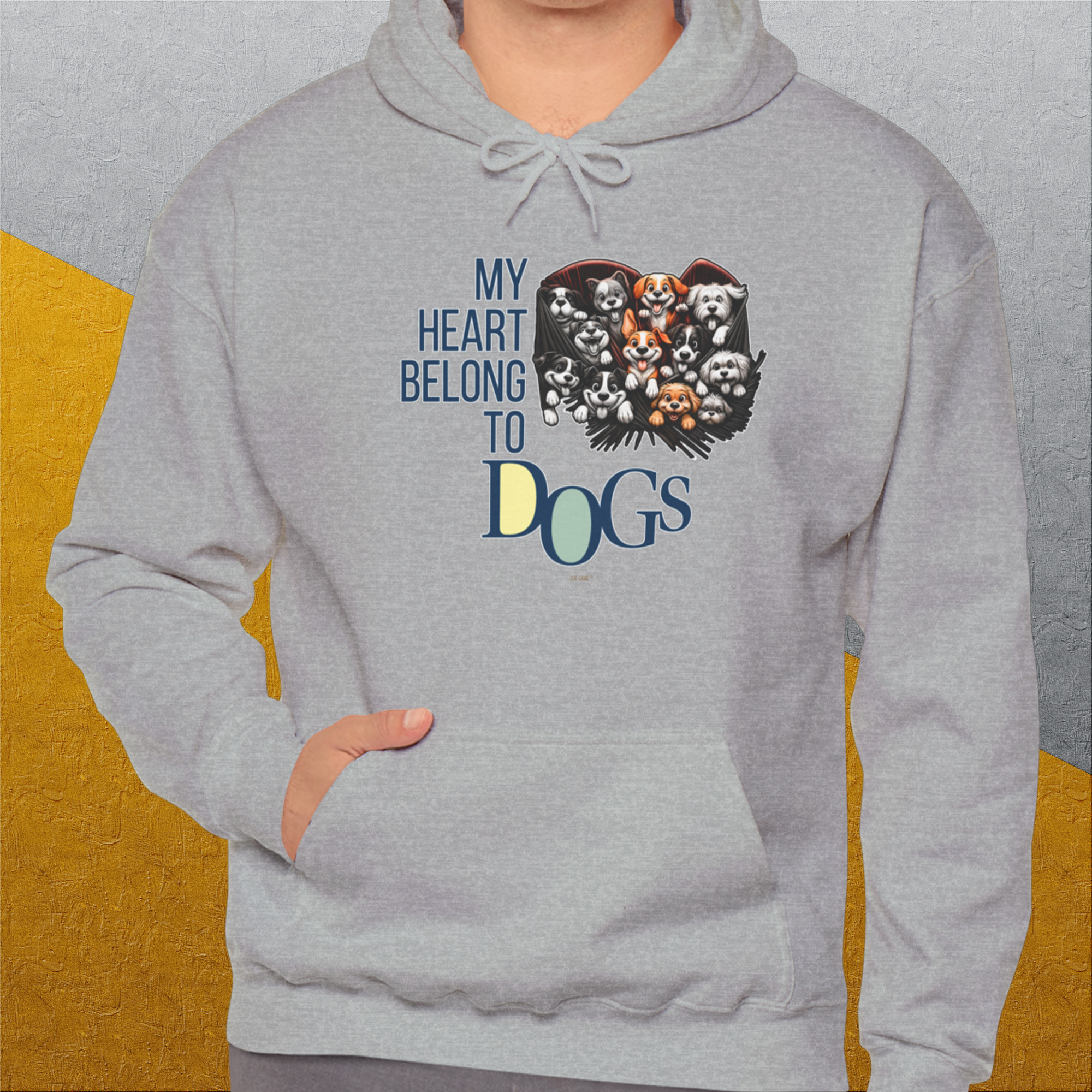 My Heart Belong To Dogs, Volume 1, Unisex Hoodie-. For dog lovers and dog owners. Design by Dog Gang