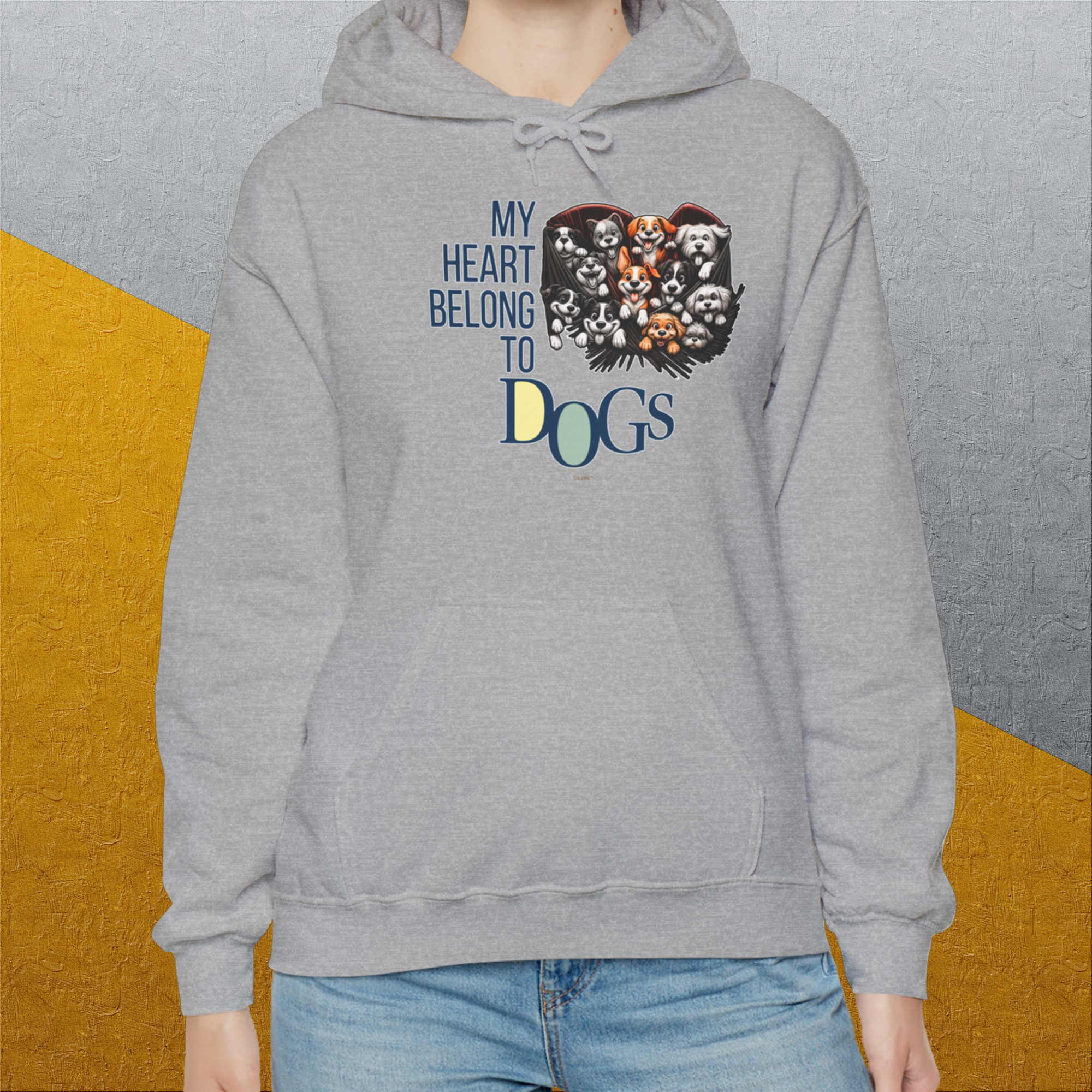 My Heart Belong To Dogs, Volume 1, Unisex Hoodie-, a fun and stylish design for dog lovers from Dog Gang
