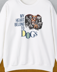 My Heart Belong To Dogs, Volume 1, Unisex Sweatshirt-White, a cool design with a funny saying from Dog Gang