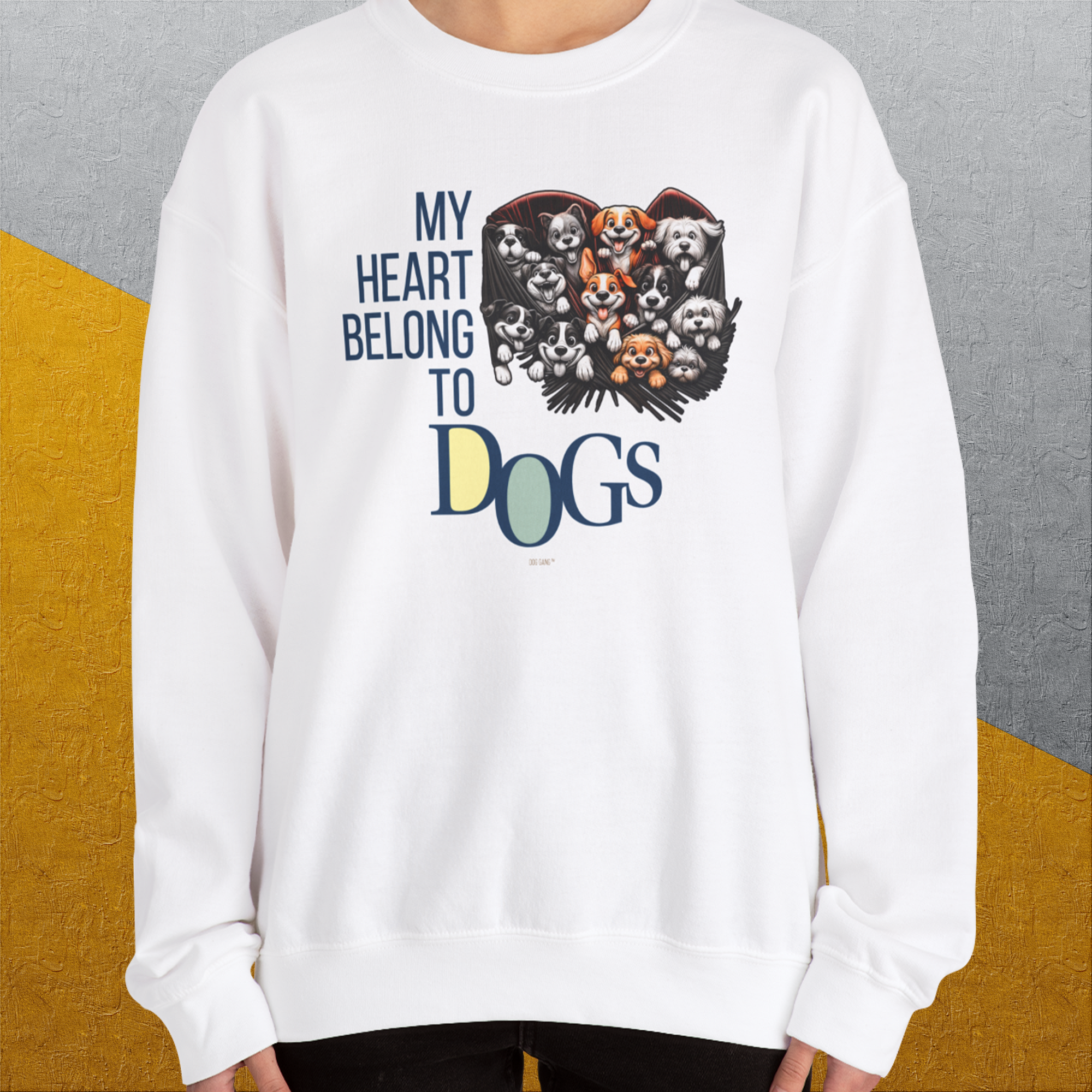 My Heart Belong To Dogs, Volume 1, Unisex Sweatshirt-. A perfect gift for dog lovers and dog owners. Design by Dog Gang