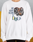 My Heart Belong To Dogs, Volume 1, Unisex Sweatshirt-. A perfect gift for dog lovers and dog owners. Design by Dog Gang