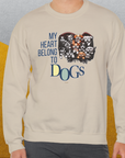 My Heart Belong To Dogs, Volume 1, Unisex Sweatshirt-. For dog lovers. Design by Dog Gang