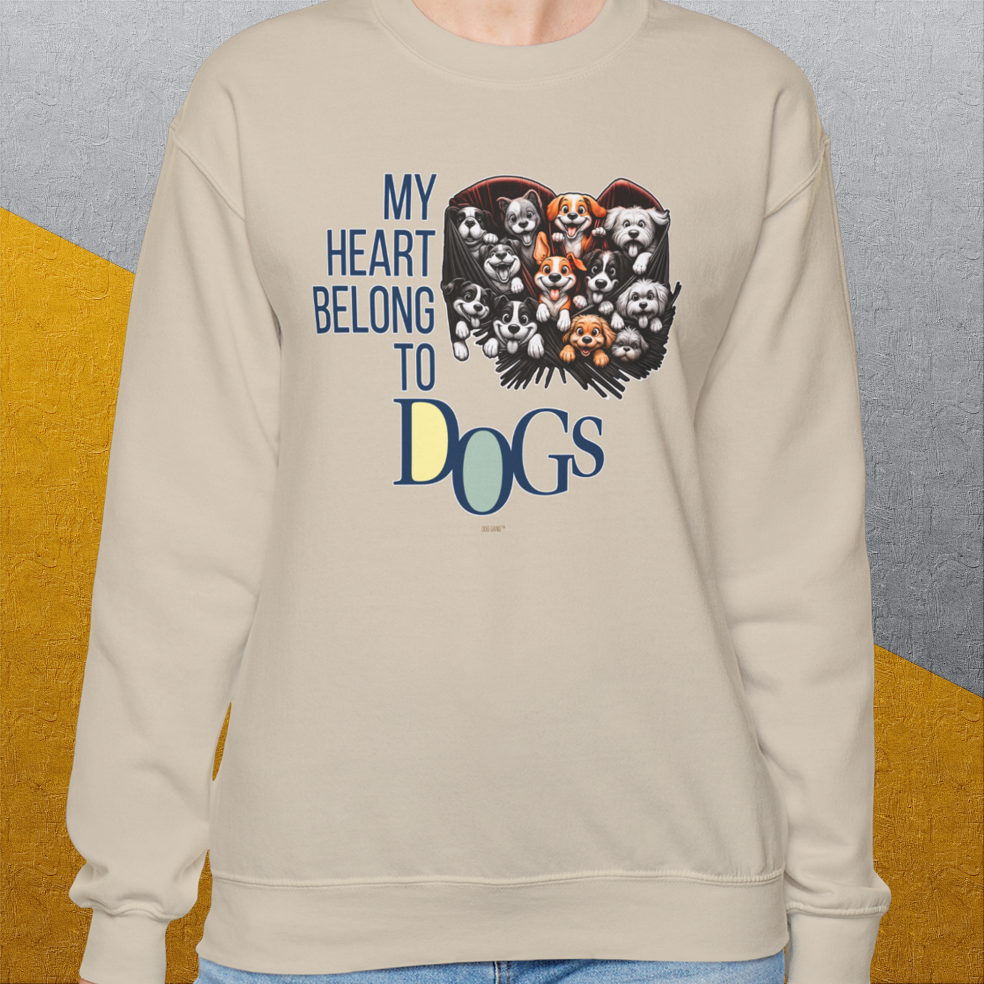 My Heart Belong To Dogs, Volume 1, Unisex Sweatshirt-, a fun and stylish sweatshirt design for dog lovers from Dog Gang
