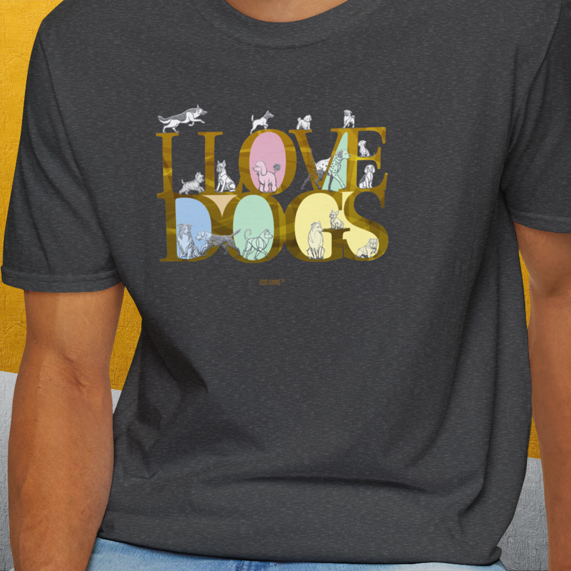 I Love Dogs - Series I, Volume 10, Unisex T-Shirt-. For dog lovers and dog owners. Design by Dog Gang
