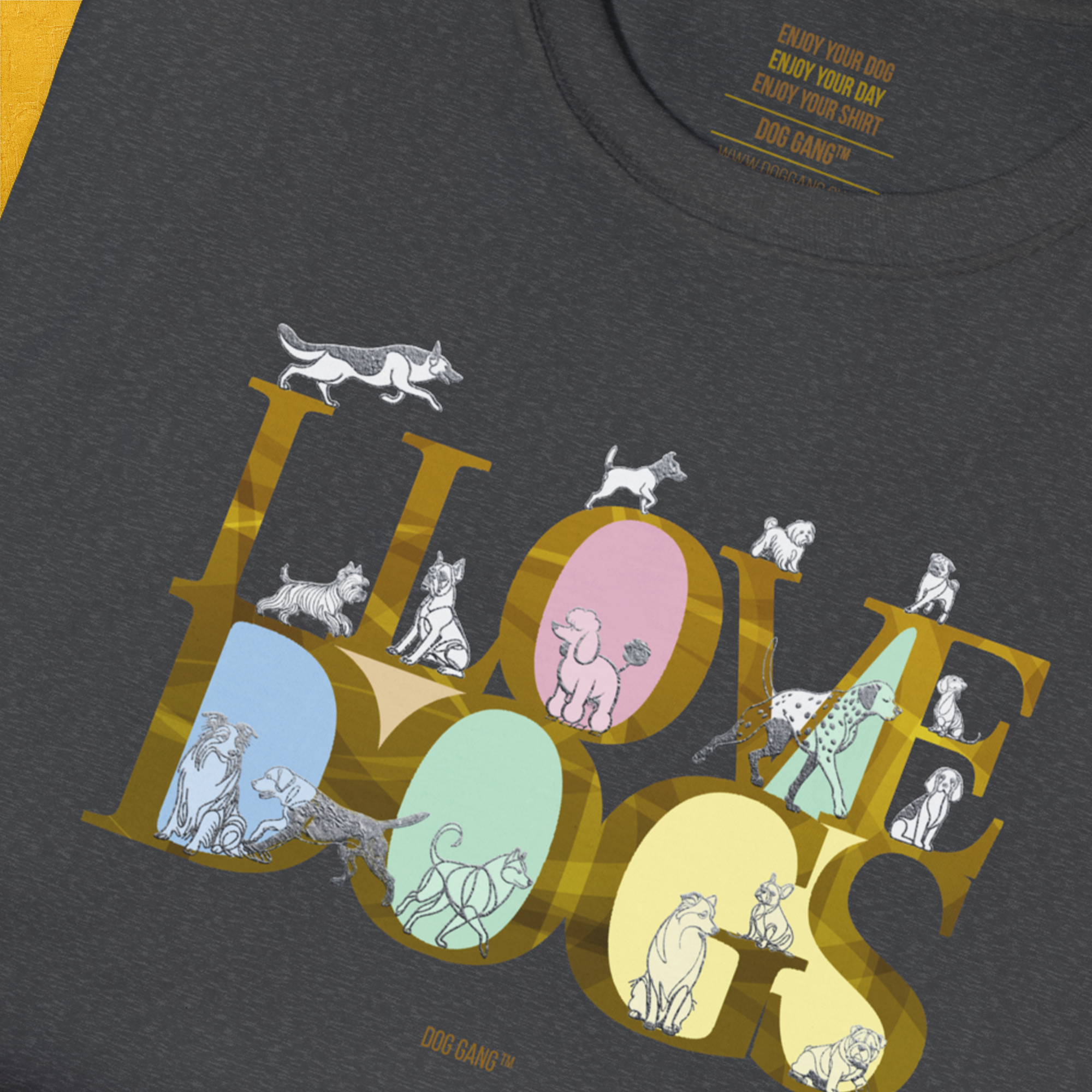 I Love Dogs - Series I, Volume 10, Unisex T-Shirt-. A dog-themed Design from Dog Gang