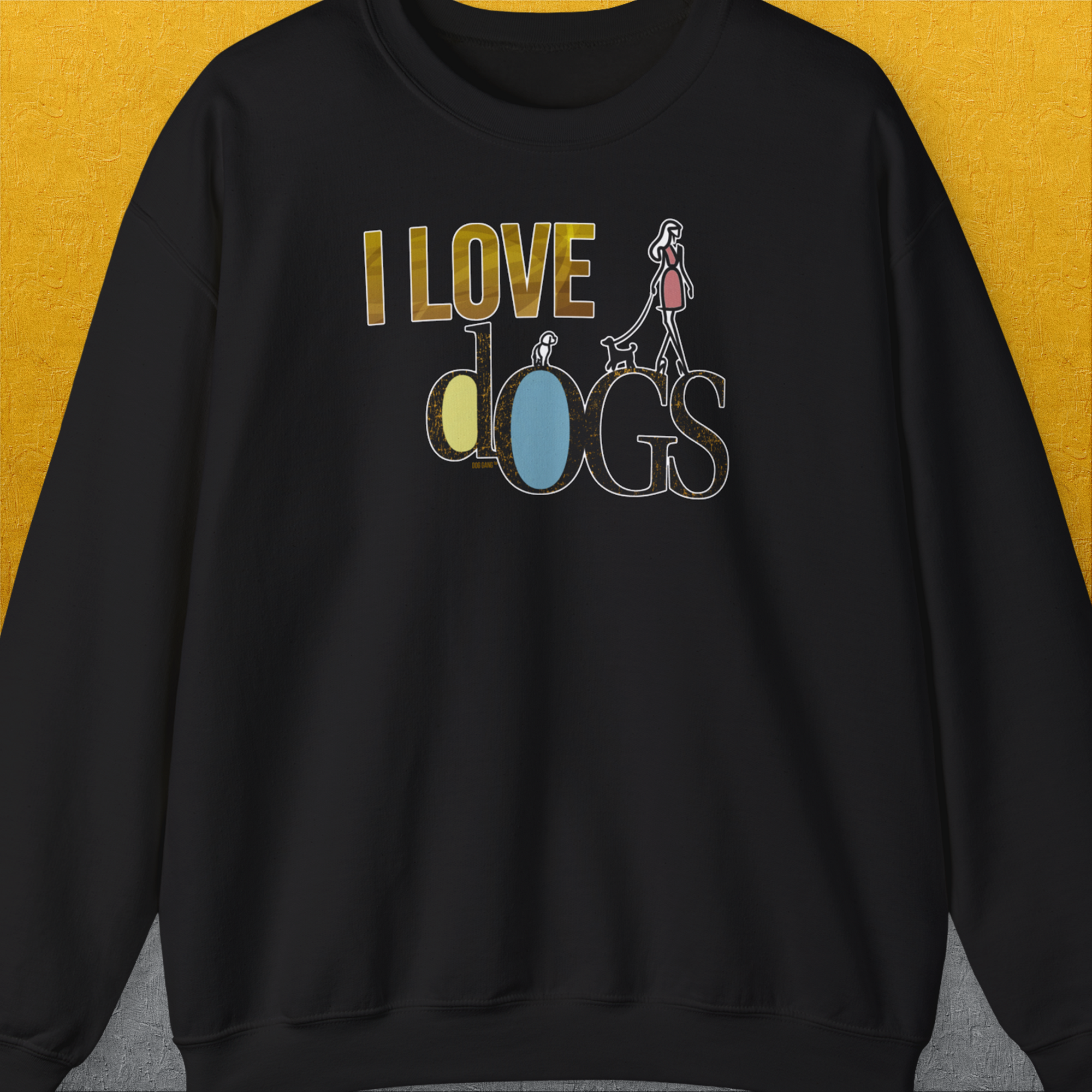 I Love Dogs - Series I, Volume 2, Unisex Sweatshirt-Black, Design by Dog Gang