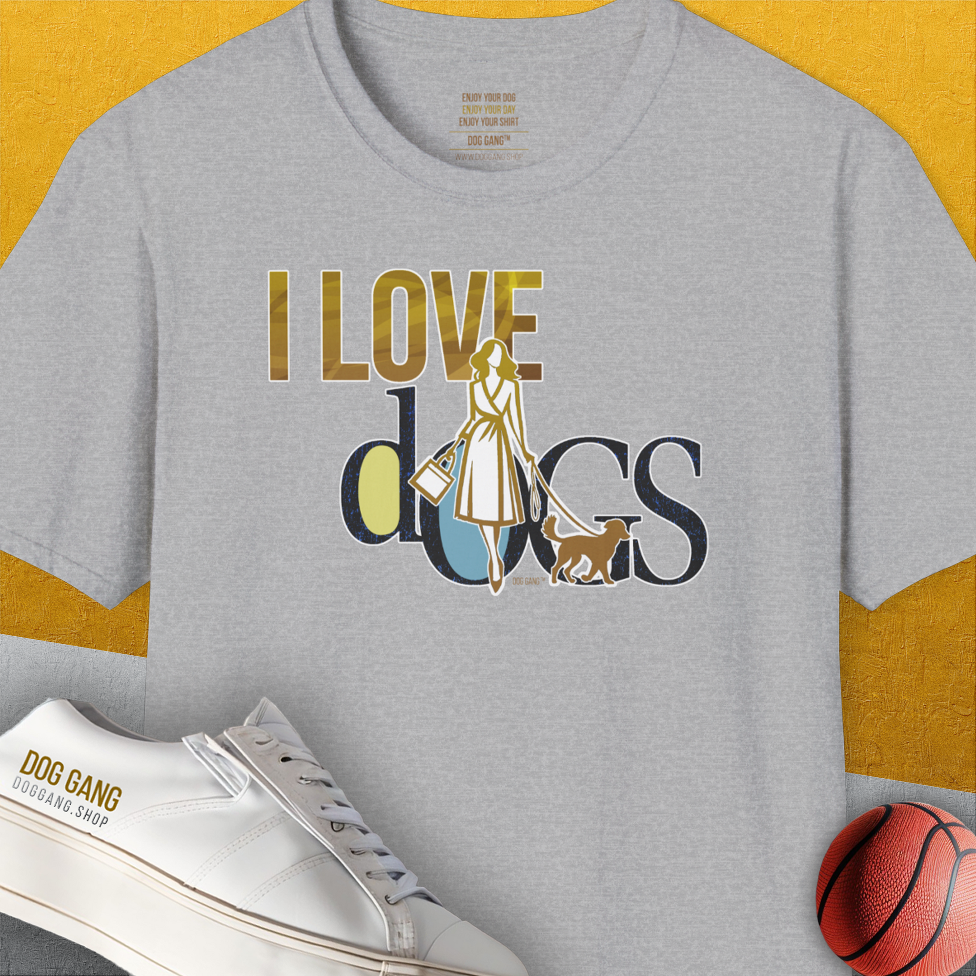 I Love Dogs - Series I, Volume 3, Unisex T-Shirt-Sport Grey, Design by Dog Gang