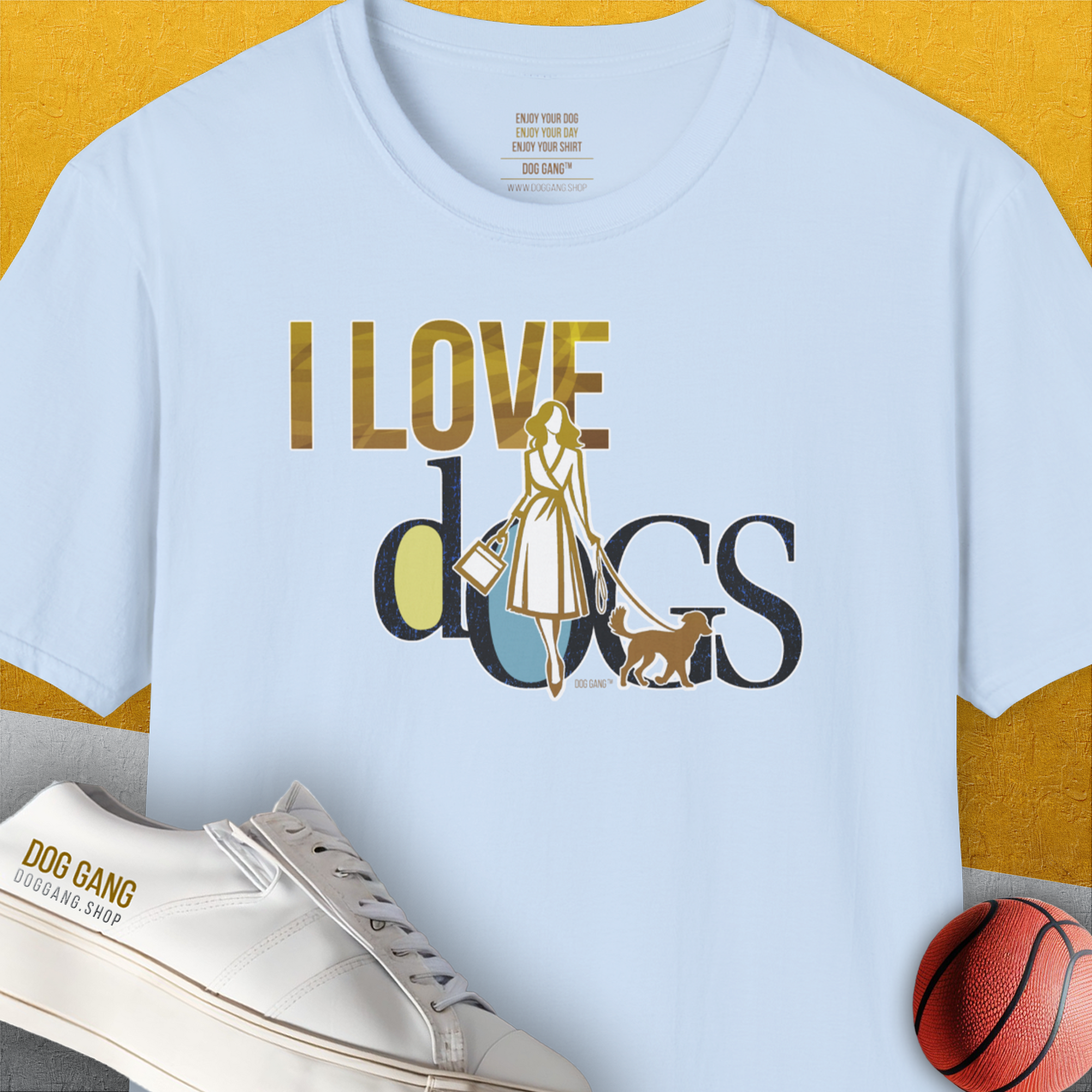 I Love Dogs - Series I, Volume 3, Unisex T-Shirt-Light Blue, Design by Dog Gang