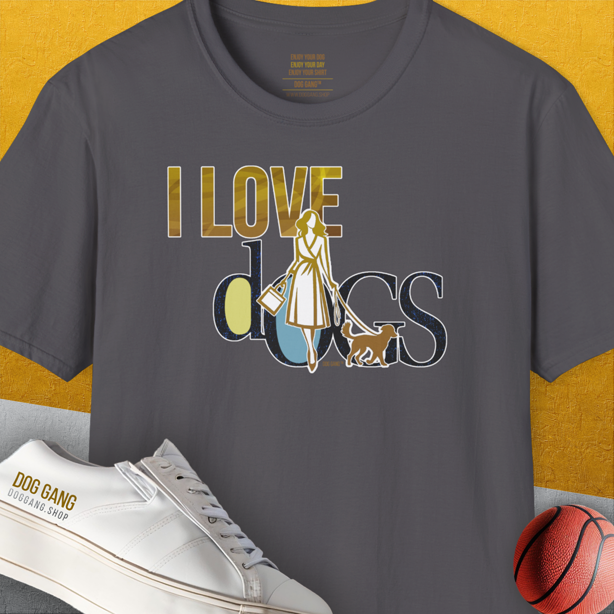 I Love Dogs - Series I, Volume 3, Unisex T-Shirt-Charcoal, Design by Dog Gang