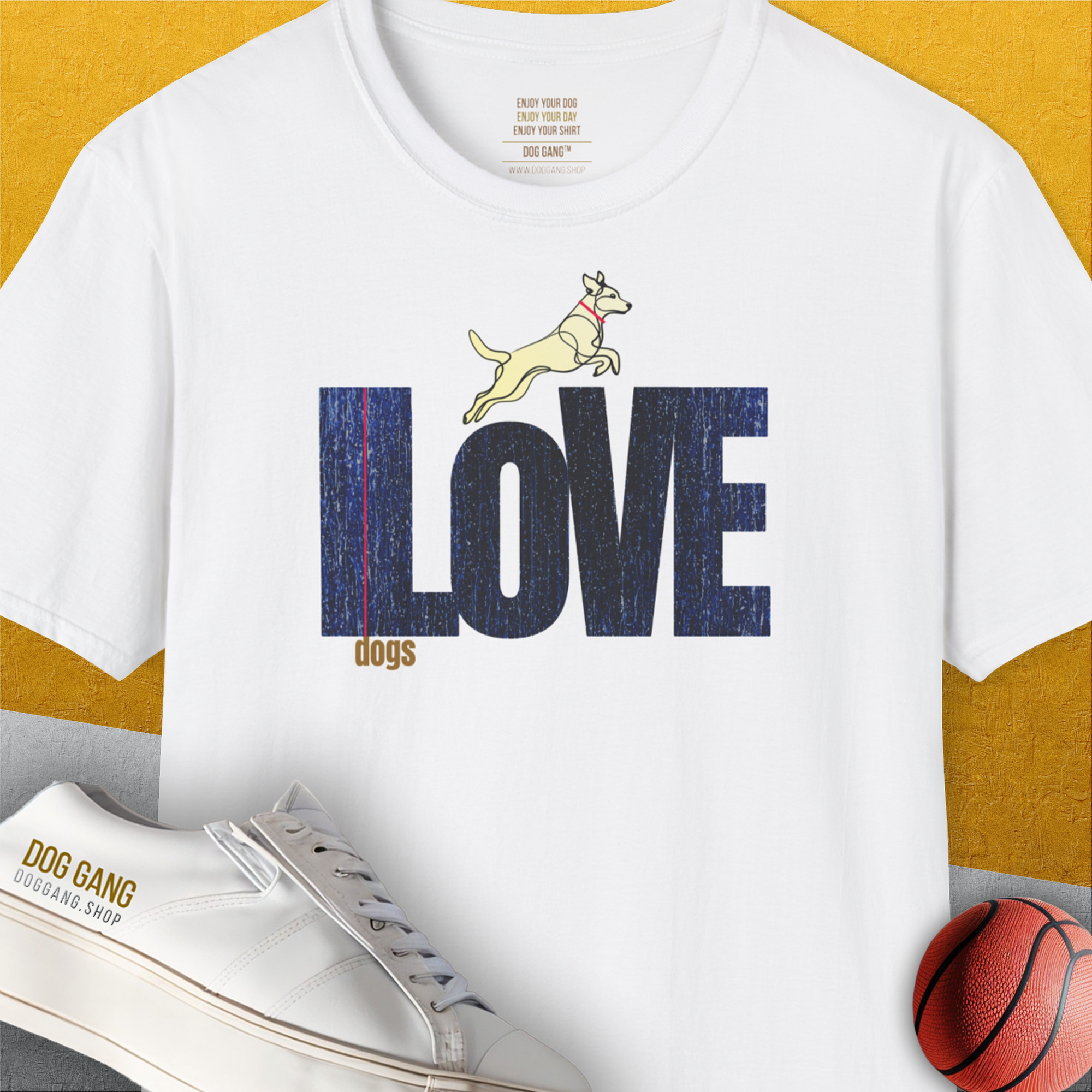 I Love Dogs - Series I, Volume 7, Unisex T-Shirt-White, a cool and stylish design with a funny saying from Dog Gang