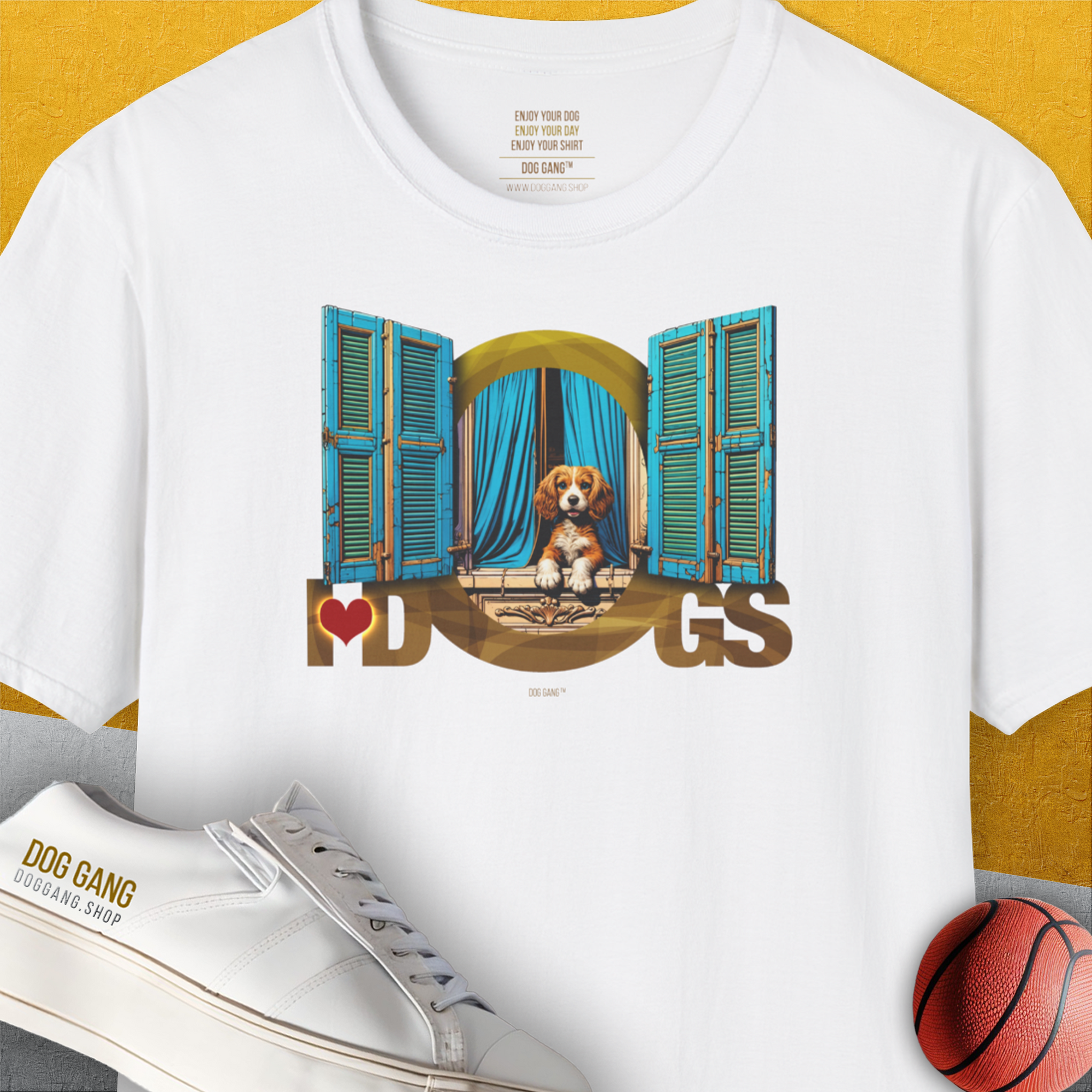 I Love Dogs - Series I, Volume 8, Unisex T-Shirt-White, a cool and stylish design with a funny saying from Dog Gang