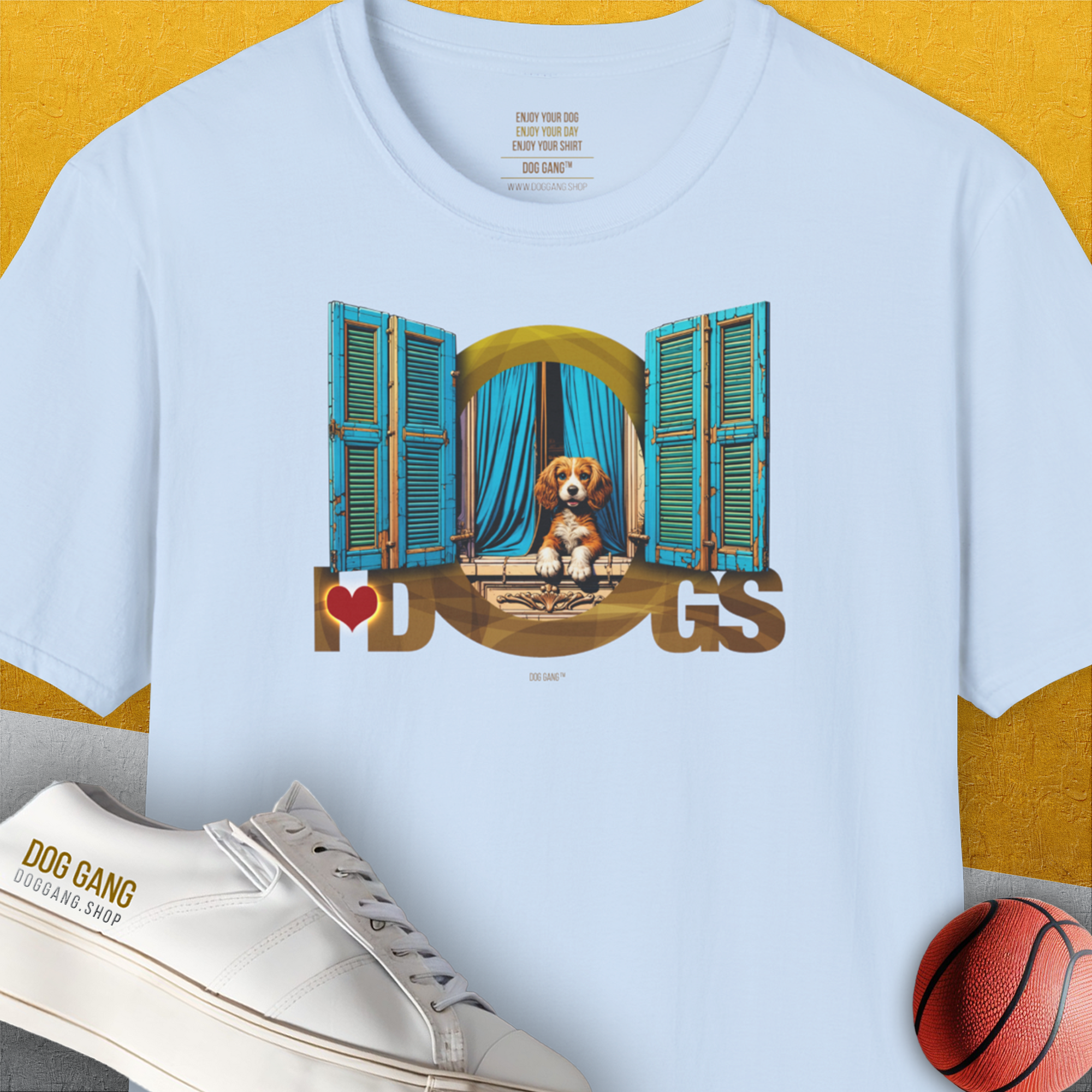 I Love Dogs - Series I, Volume 8, Unisex T-Shirt-Light Blue, Design by Dog Gang