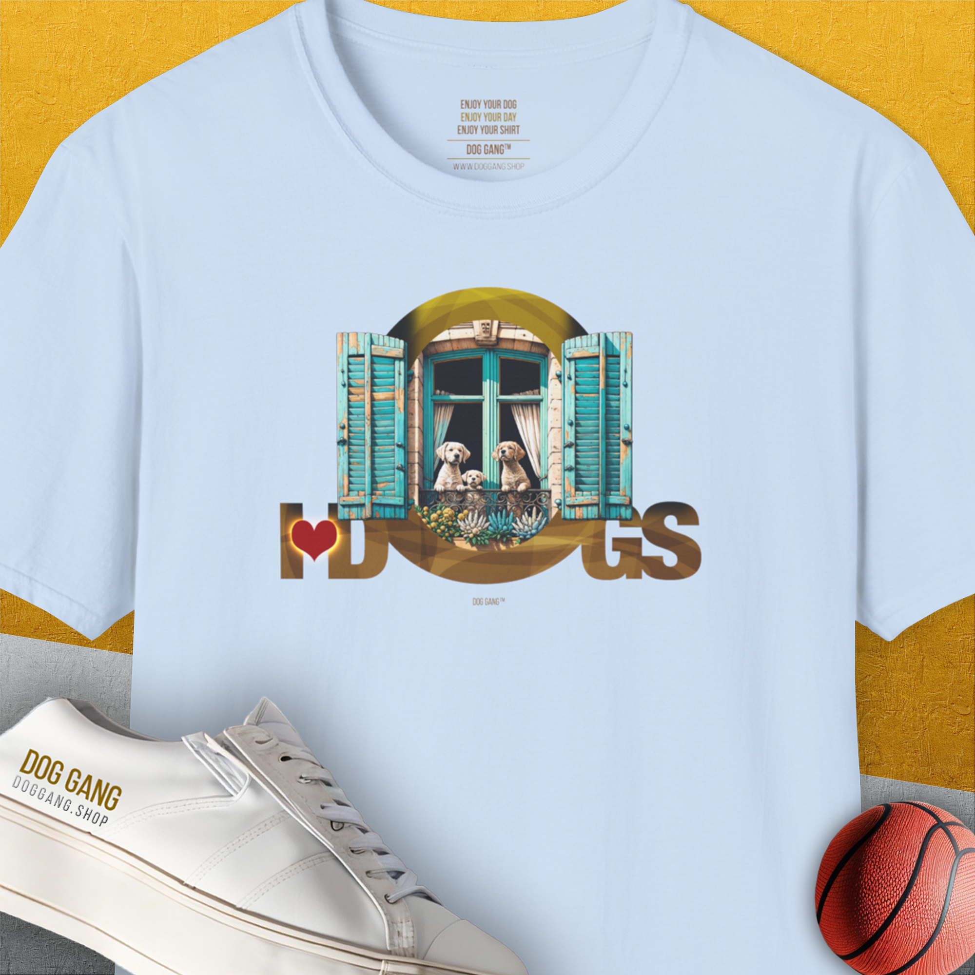 I Love Dogs - Series I, Volume 9, Unisex T-Shirt-Light Blue, a cool and stylish design with a funny saying from Dog Gang