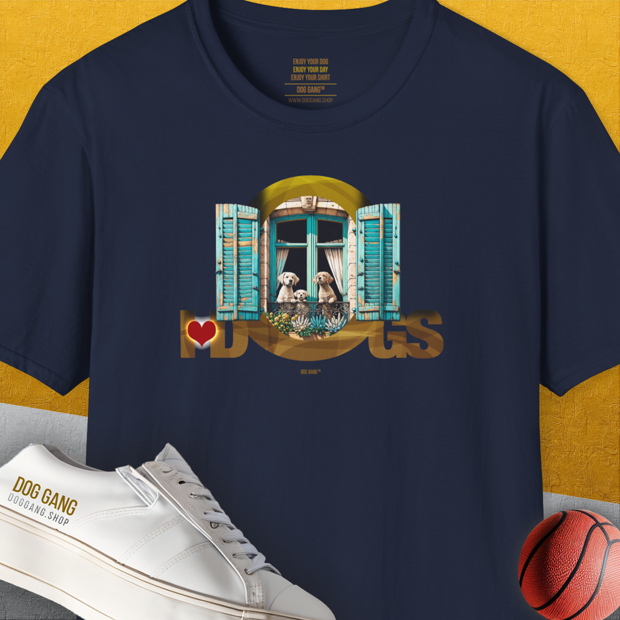 I Love Dogs - Series I, Volume 9, Unisex T-Shirt-Navy, Design by Dog Gang