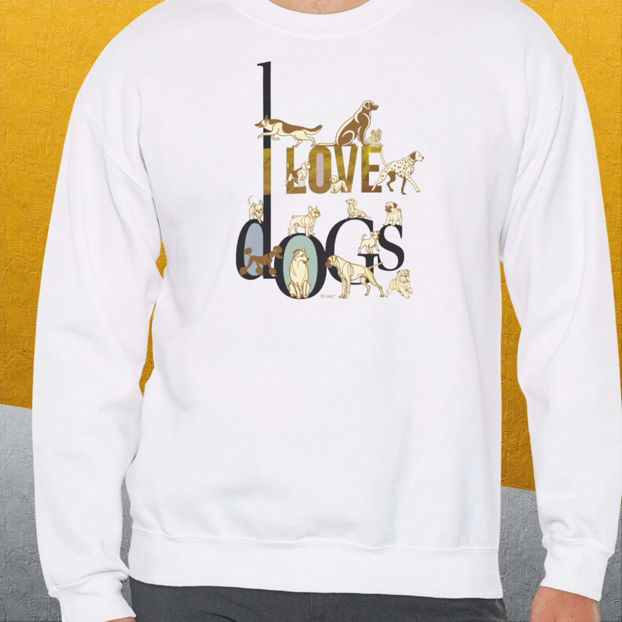 I Love Dogs - Series I, Volume 1, Unisex Sweatshirt-, a cool design with a funny saying from Dog Gang